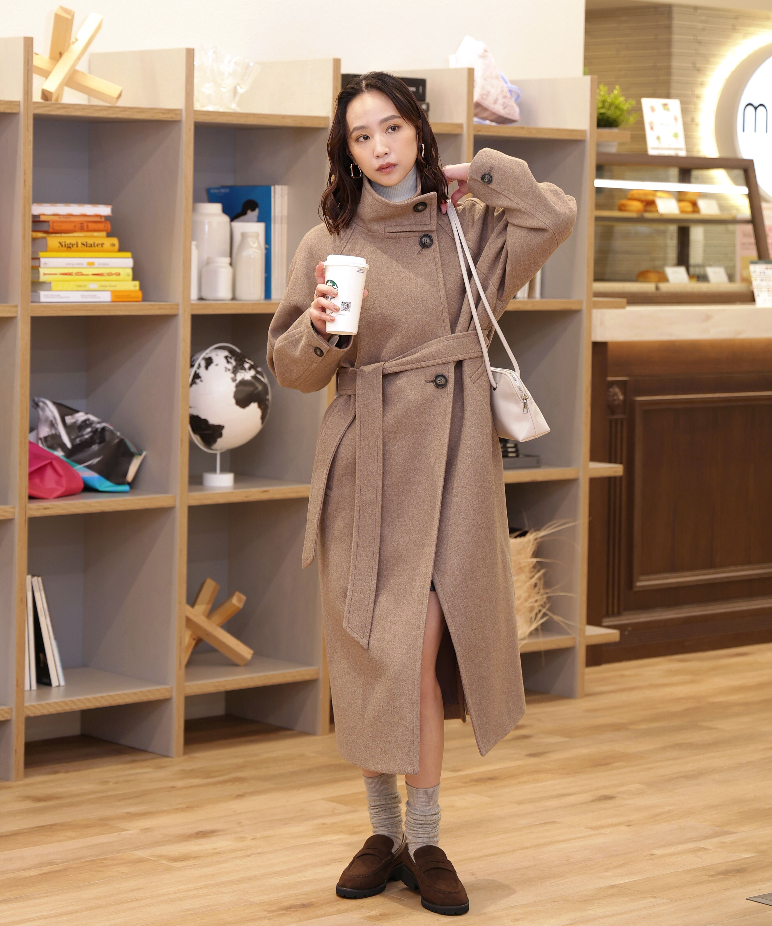  「[累計販売5000枚！選べる4色]スタンドカラーメルトンロングコート」|その他|