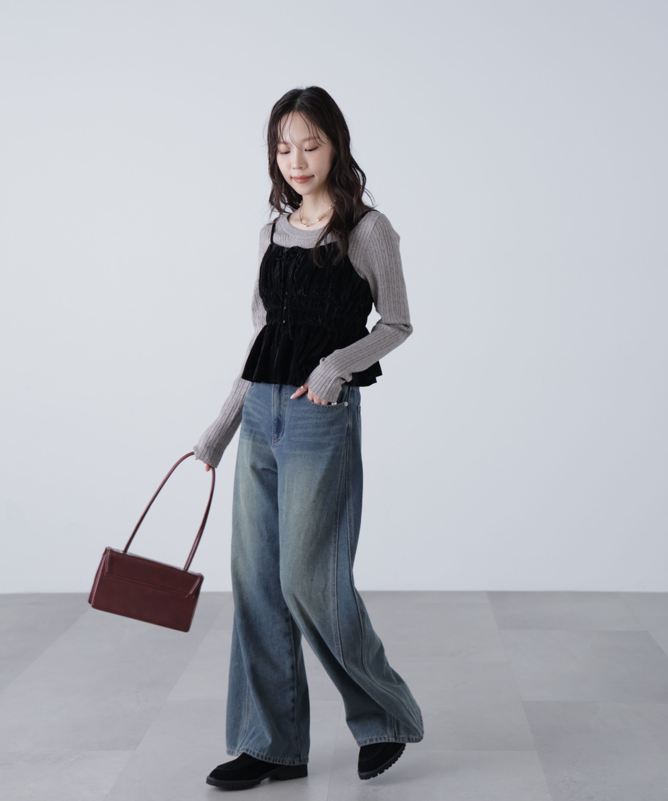  「クラッシュベロアシャーリングビスチェ」|シャツ・ブラウス|