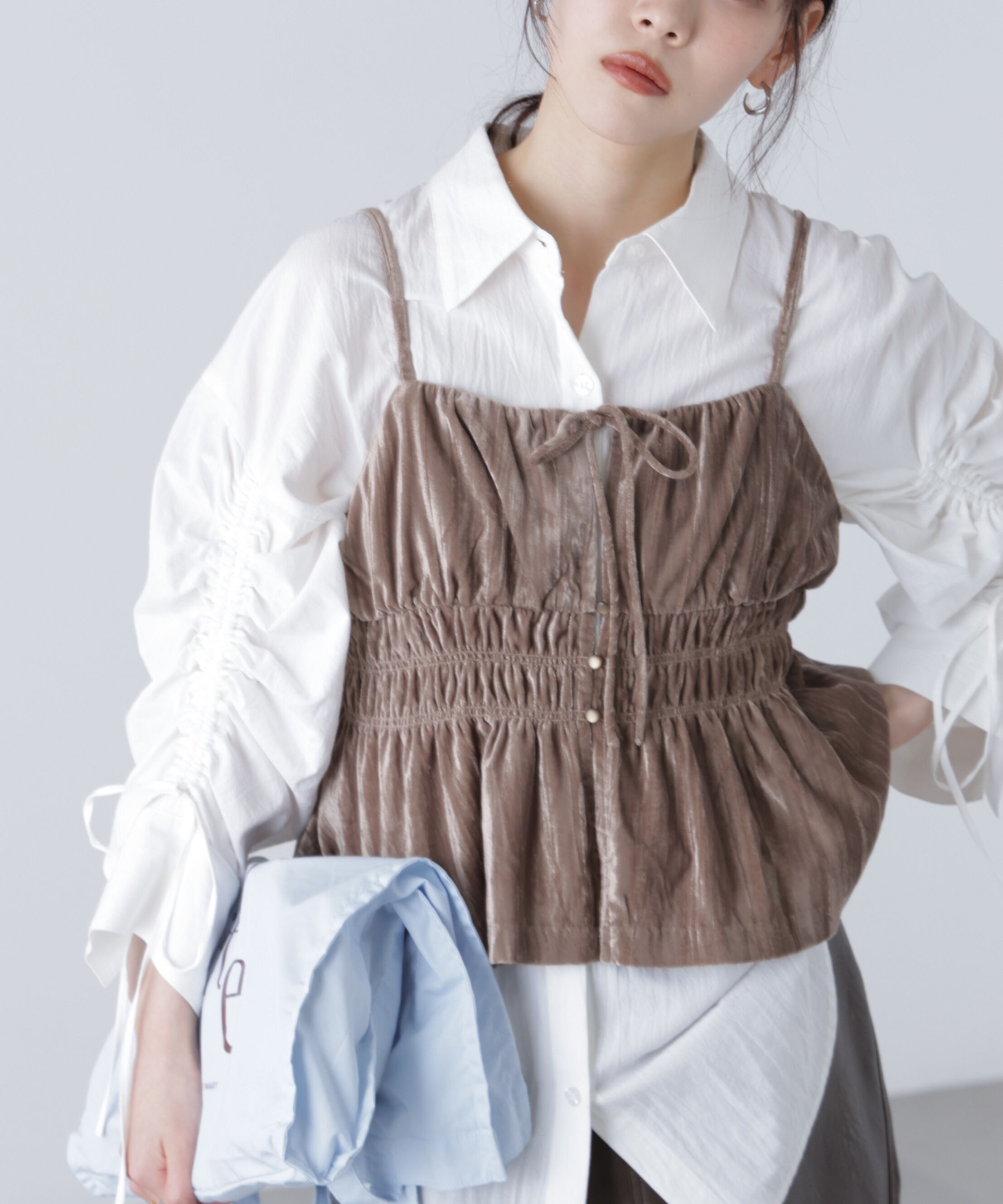  「クラッシュベロアシャーリングビスチェ」|シャツ・ブラウス|