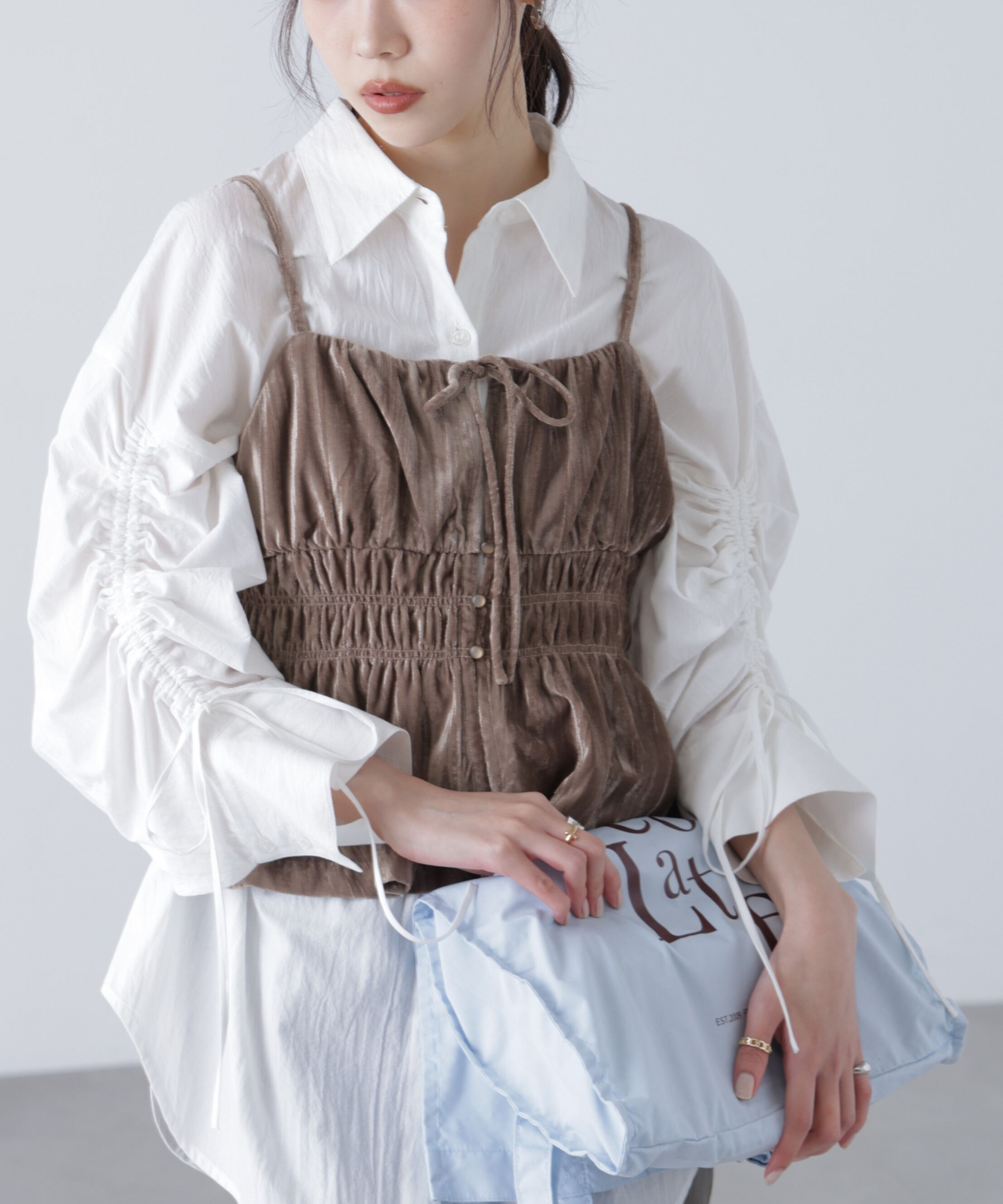  「クラッシュベロアシャーリングビスチェ」|シャツ・ブラウス|