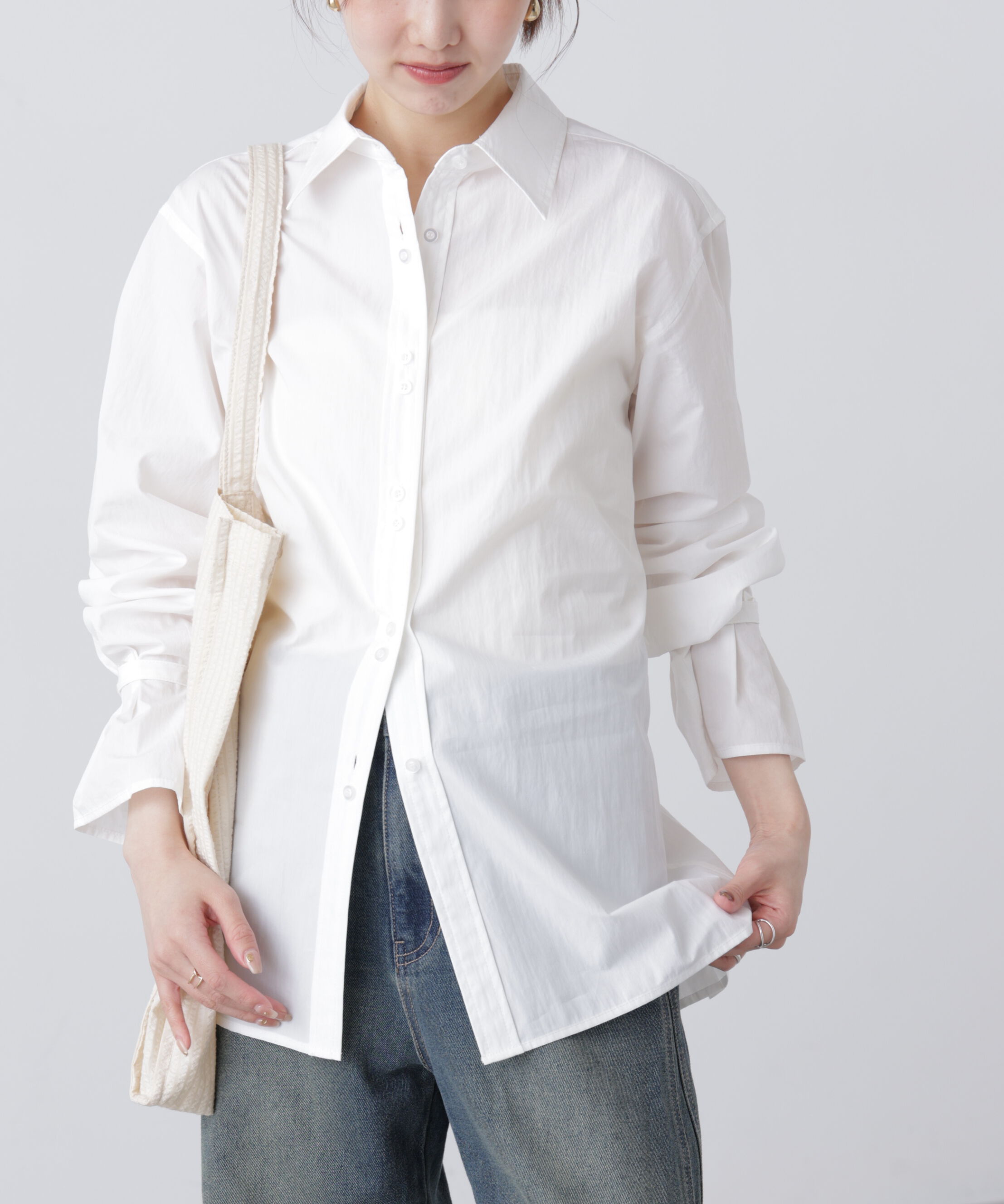  「ウエストシェイプレースアップシャツ」|シャツ・ブラウス|