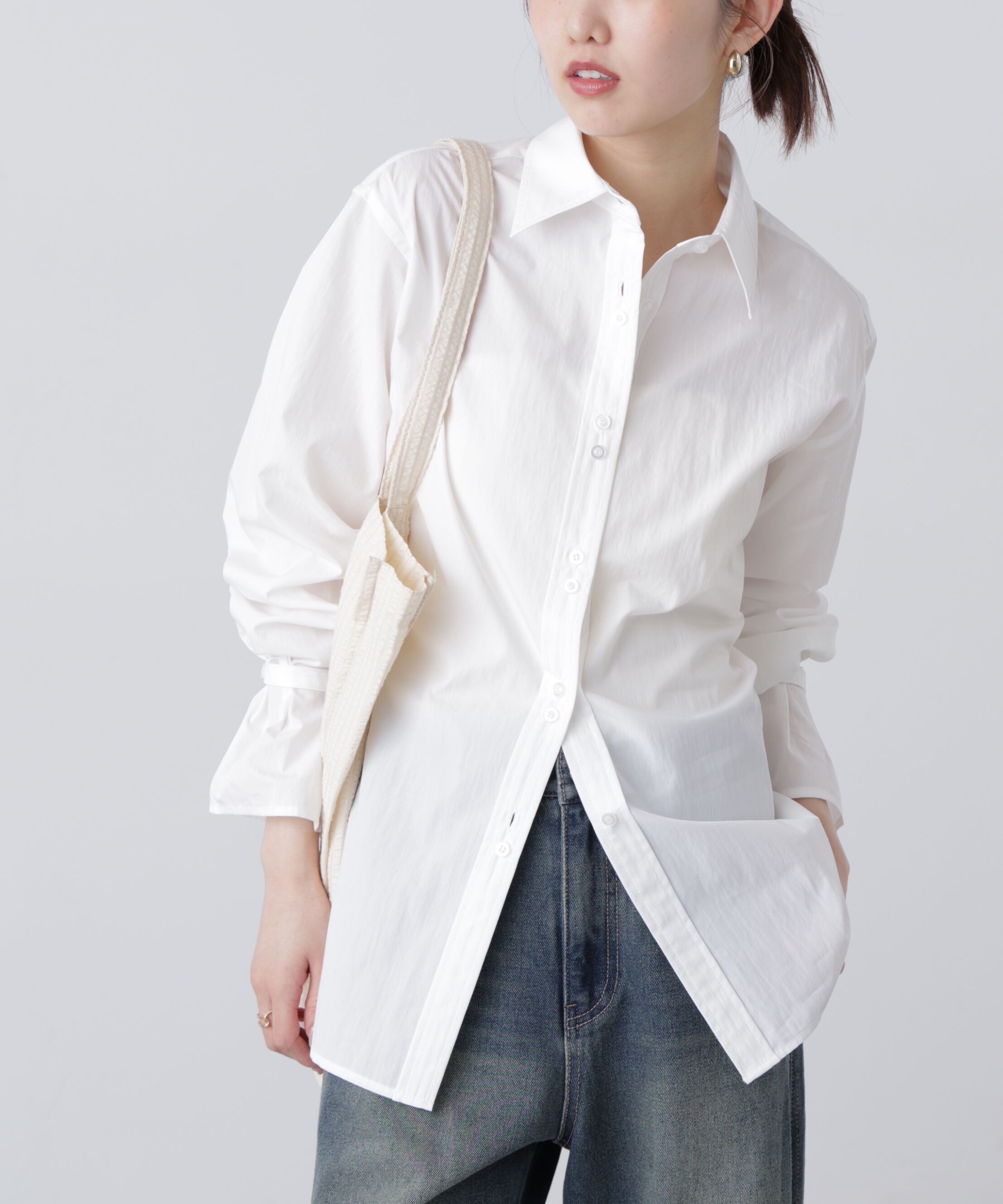  「ウエストシェイプレースアップシャツ」|シャツ・ブラウス|