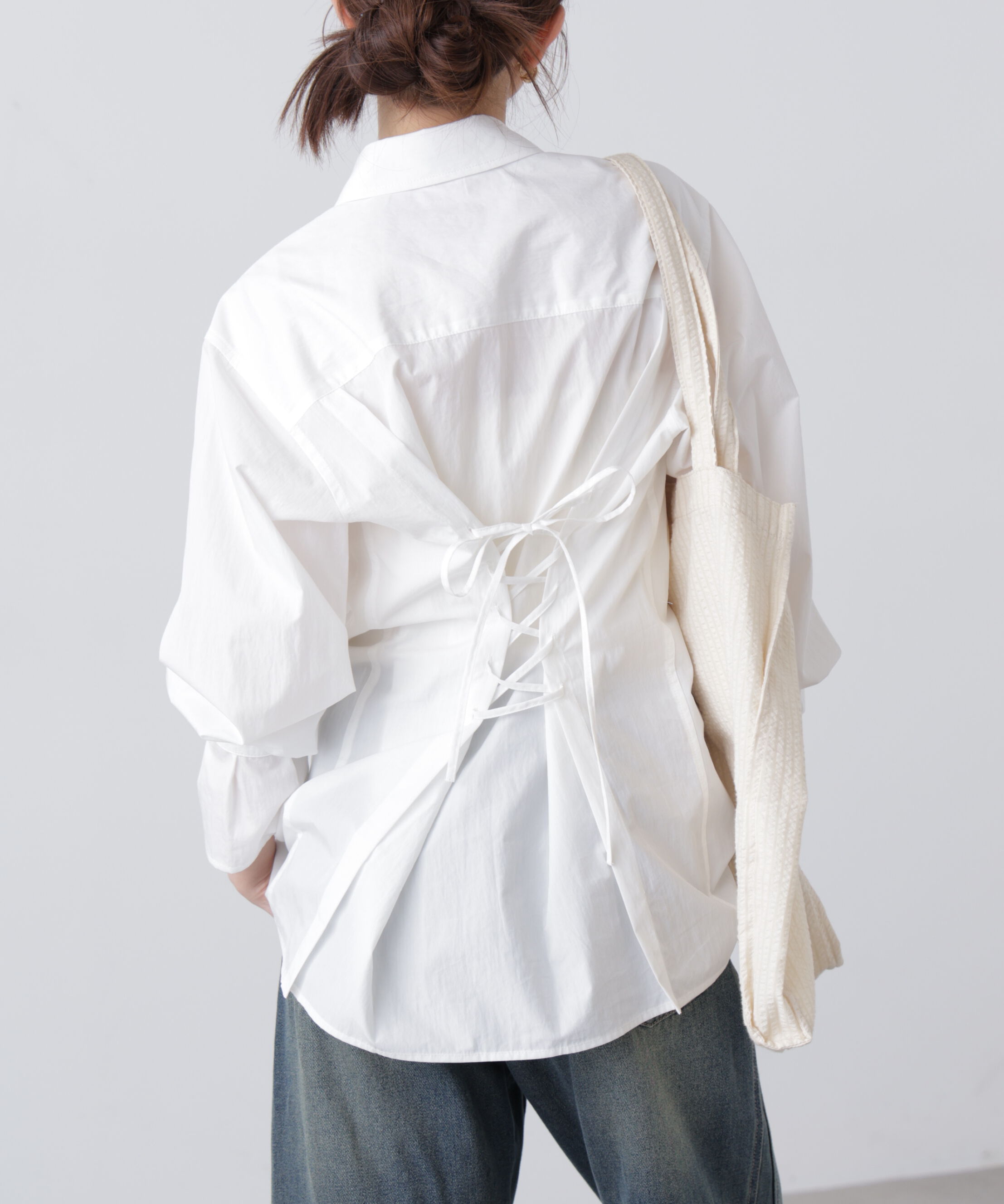  「ウエストシェイプレースアップシャツ」|シャツ・ブラウス|