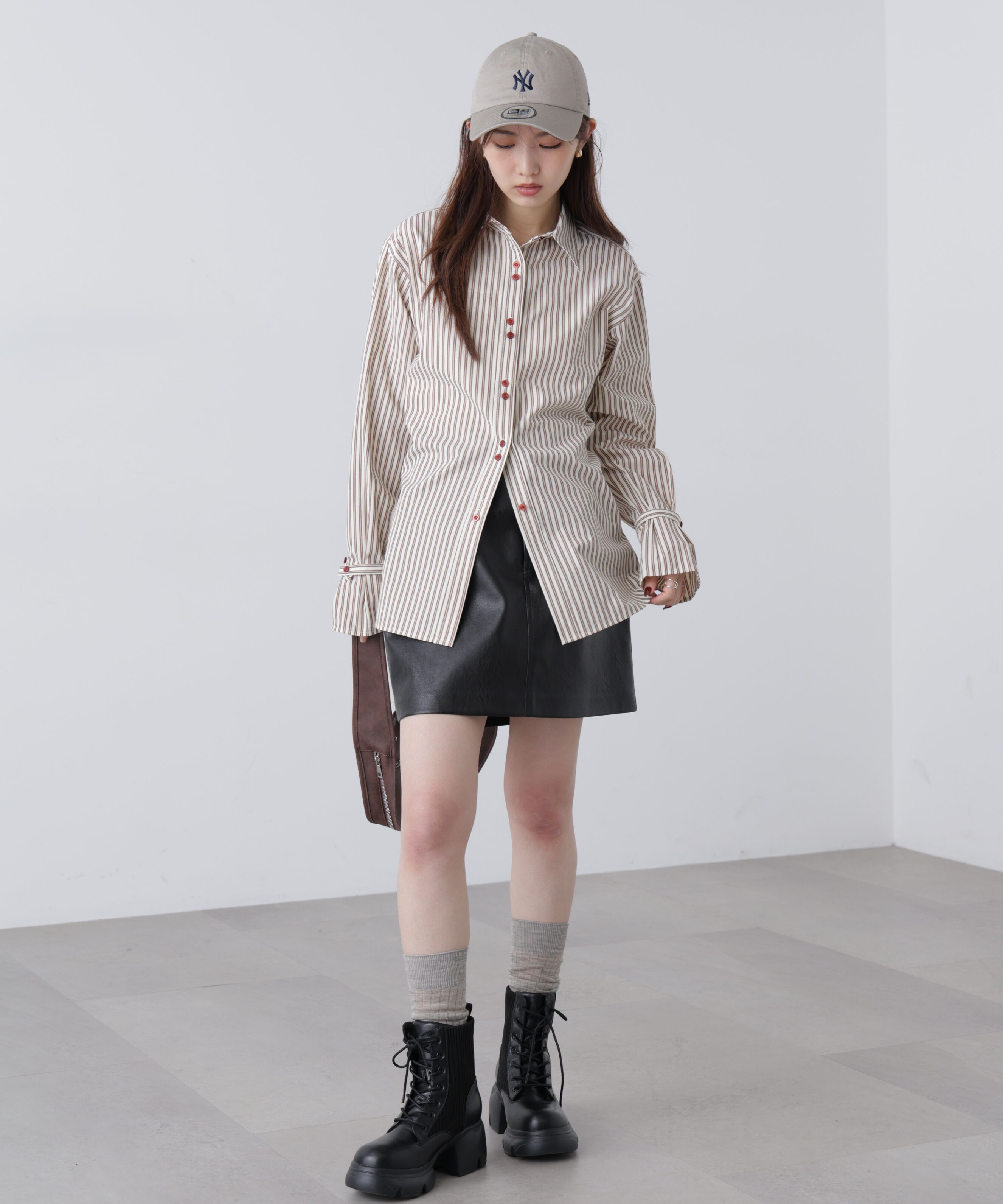  「ウエストシェイプレースアップシャツ」|シャツ・ブラウス|