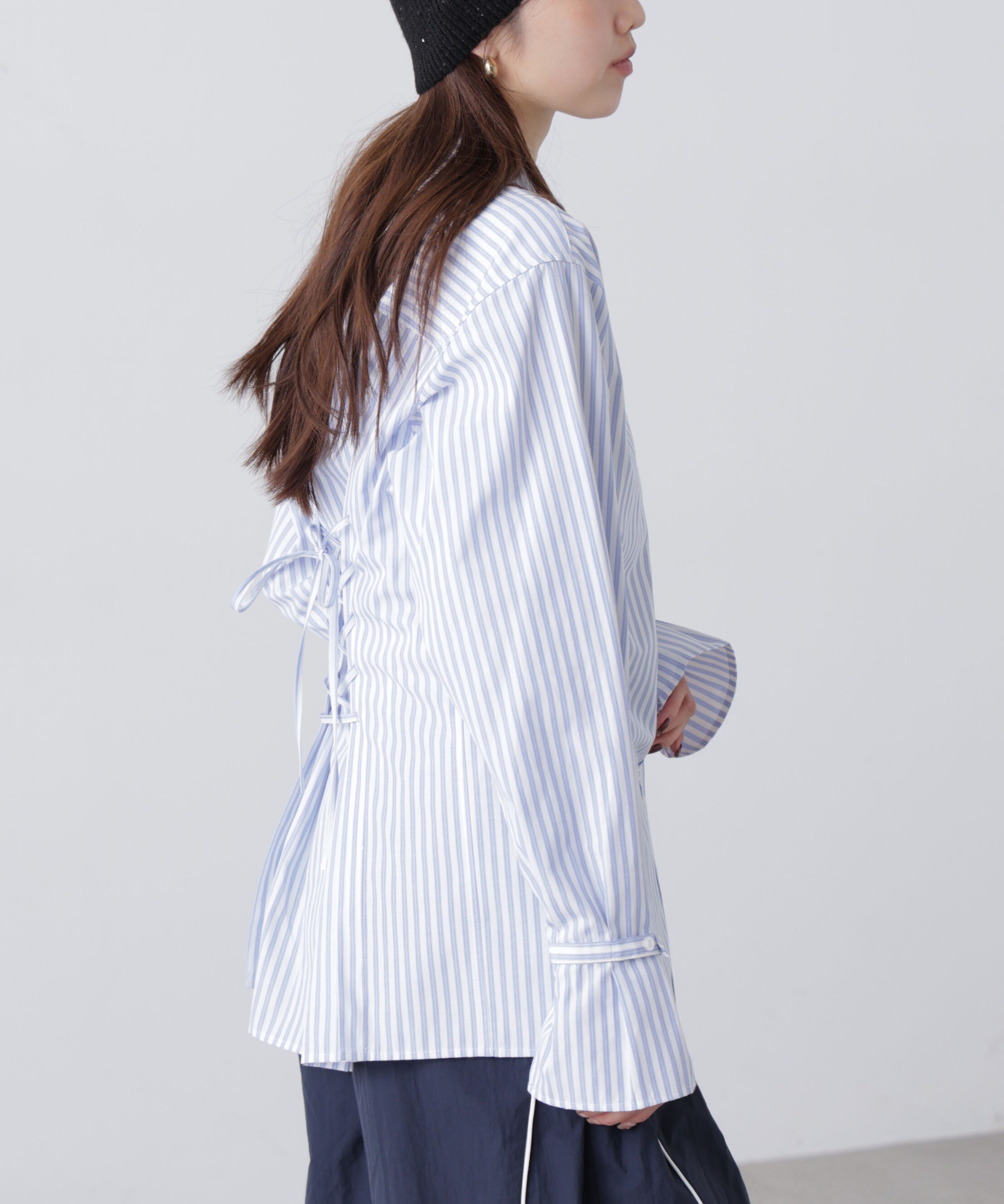  「ウエストシェイプレースアップシャツ」|シャツ・ブラウス|