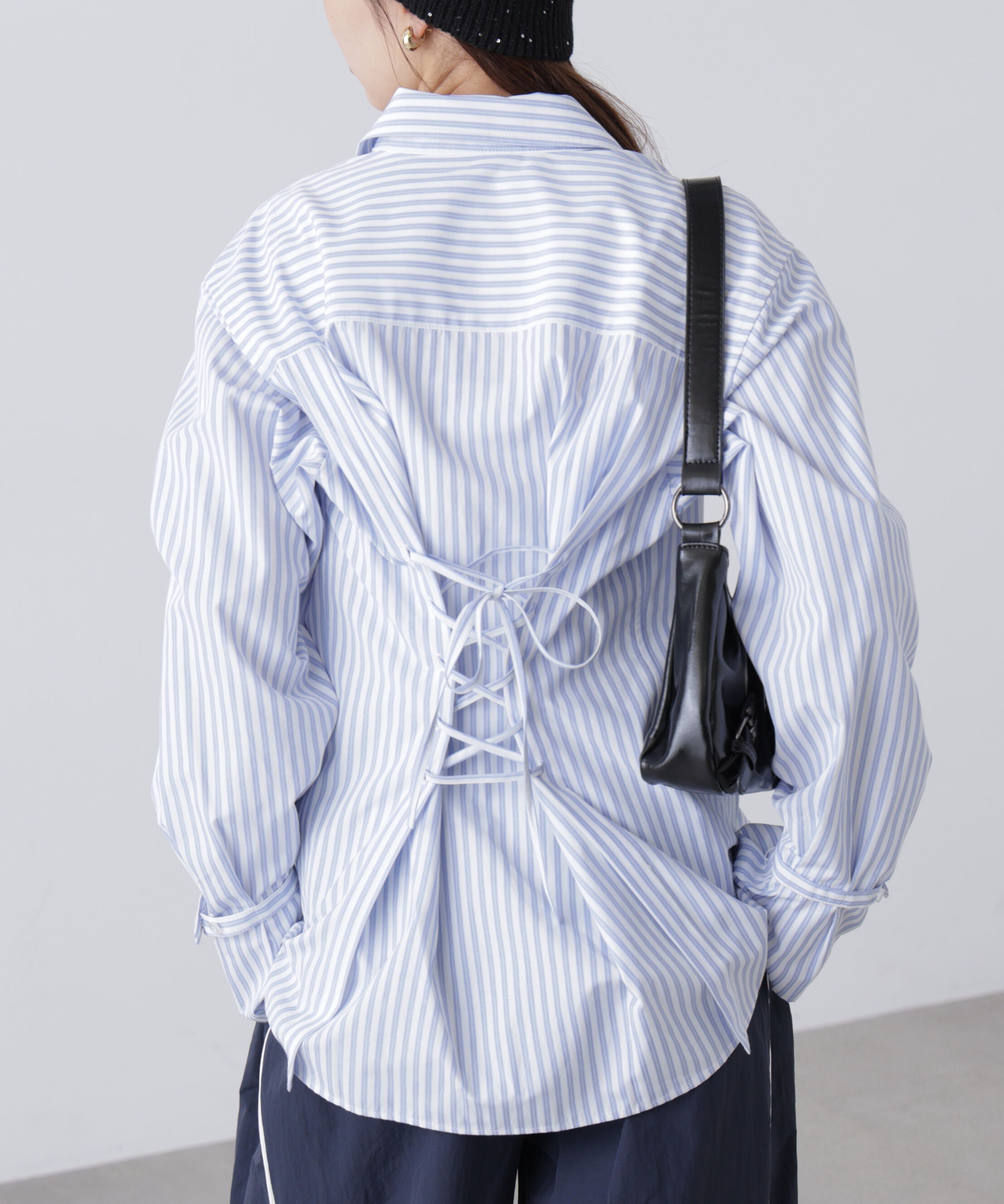  「ウエストシェイプレースアップシャツ」|シャツ・ブラウス|