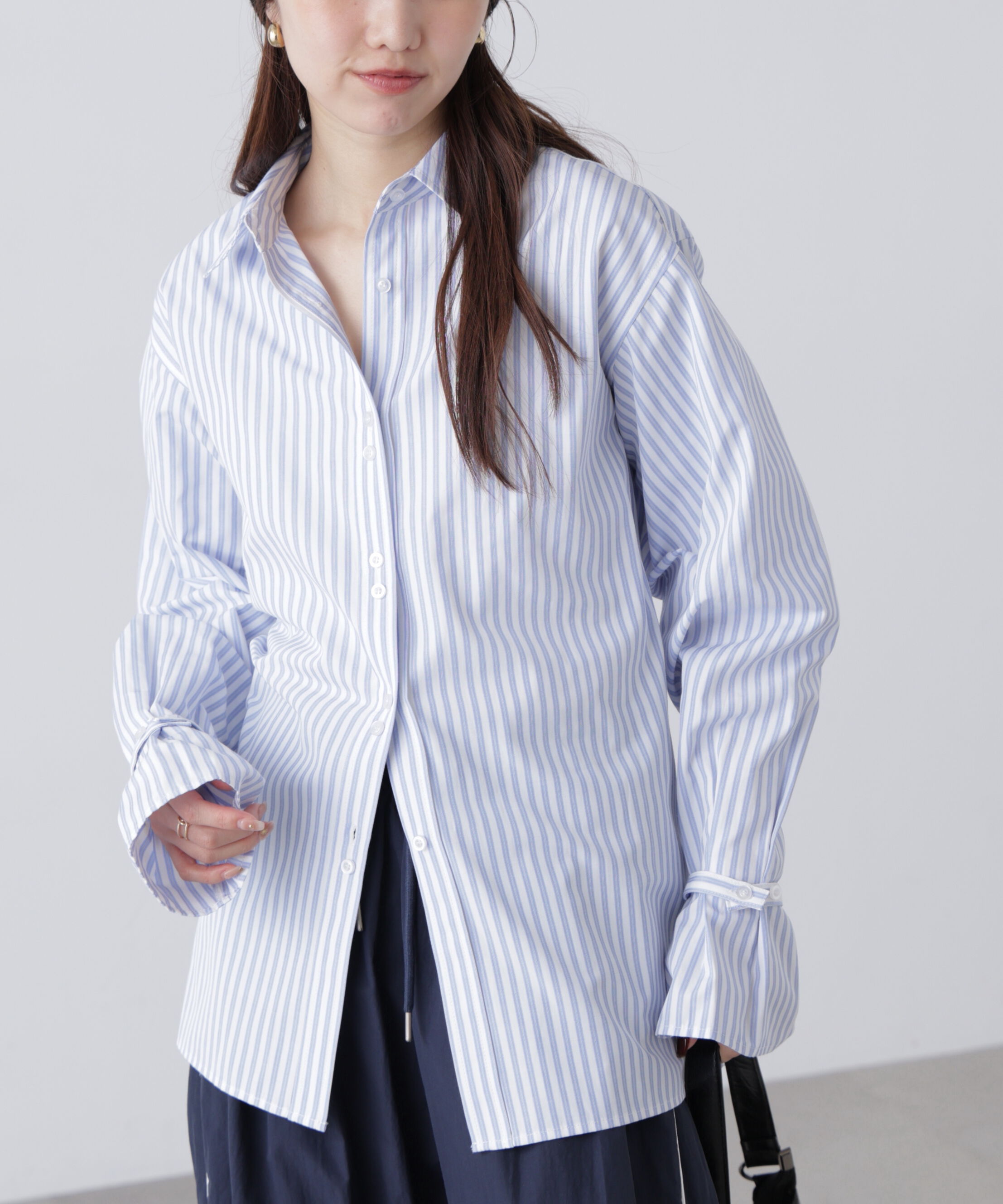  「ウエストシェイプレースアップシャツ」|シャツ・ブラウス|