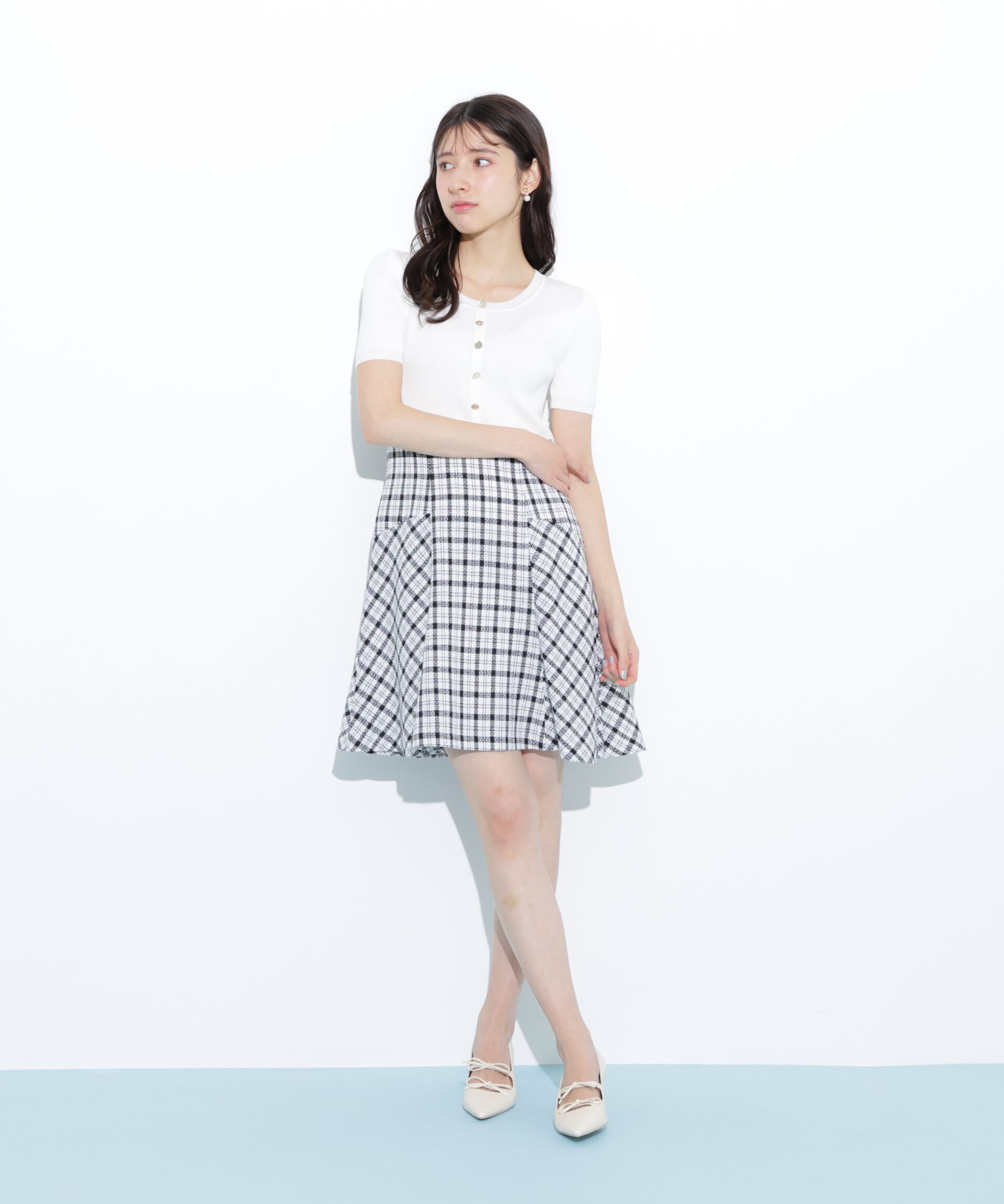  「チェックドッキングミニワンピース」|ワンピース|