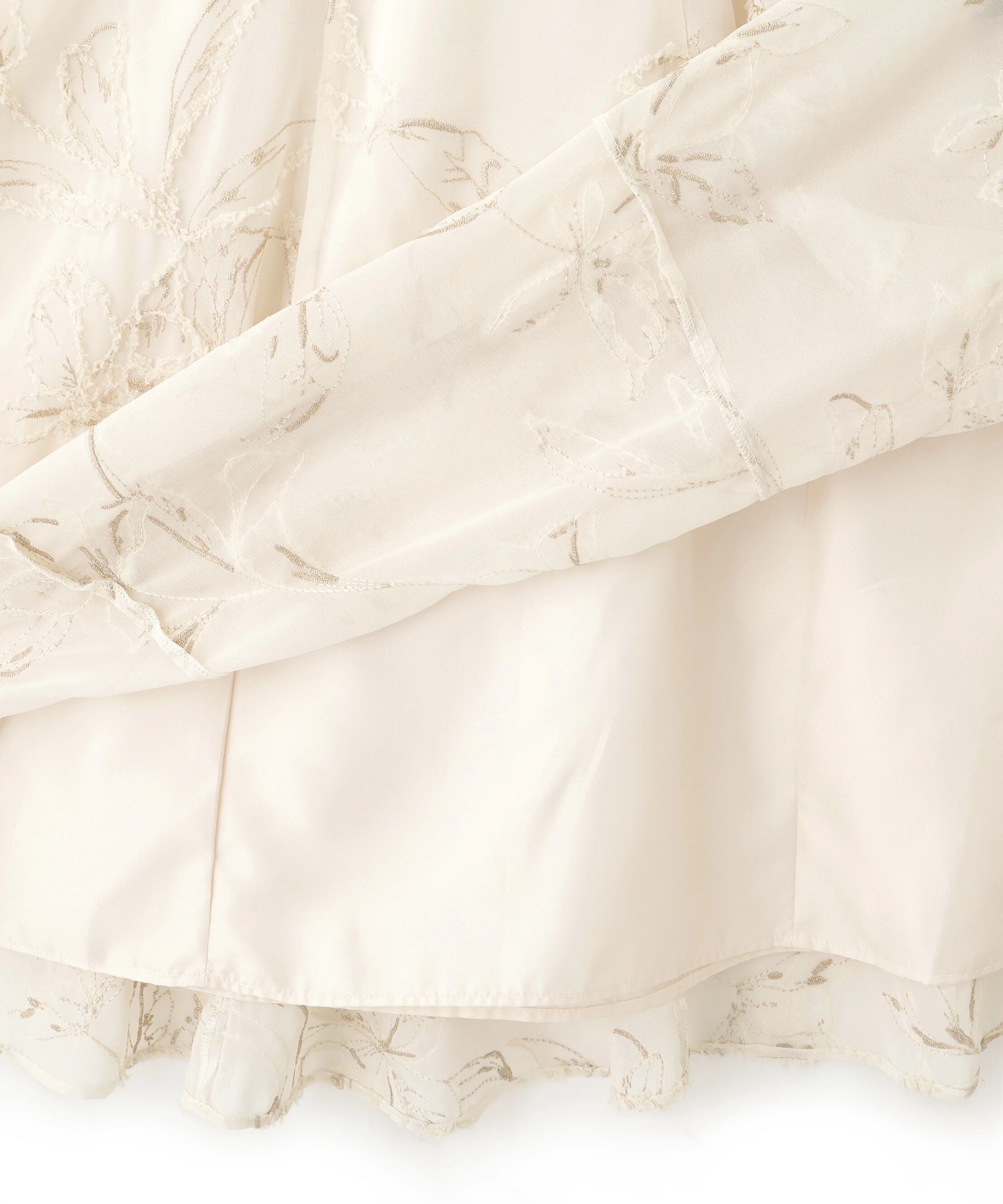  「モール刺繍ドッキングニットワンピース」|ワンピース|