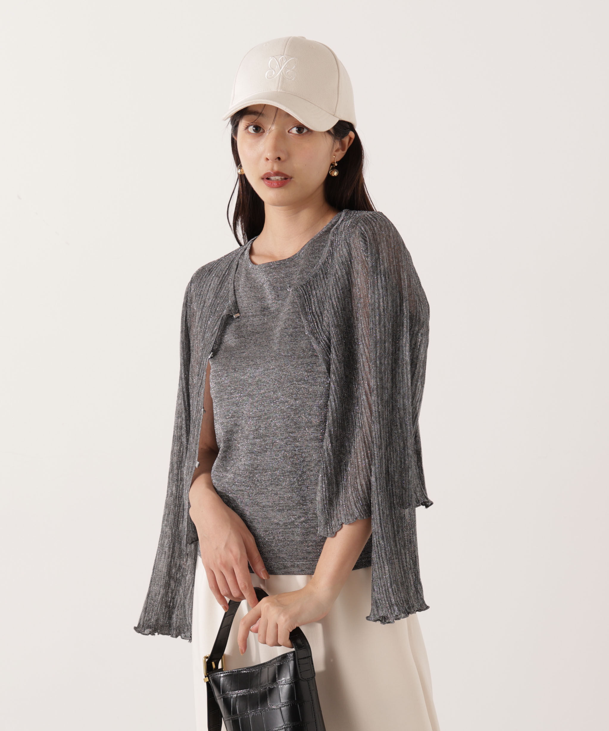 PROPORTION BODY DRESSING「シアーリブニットアンサンブル」|ニット・セーター|グレー