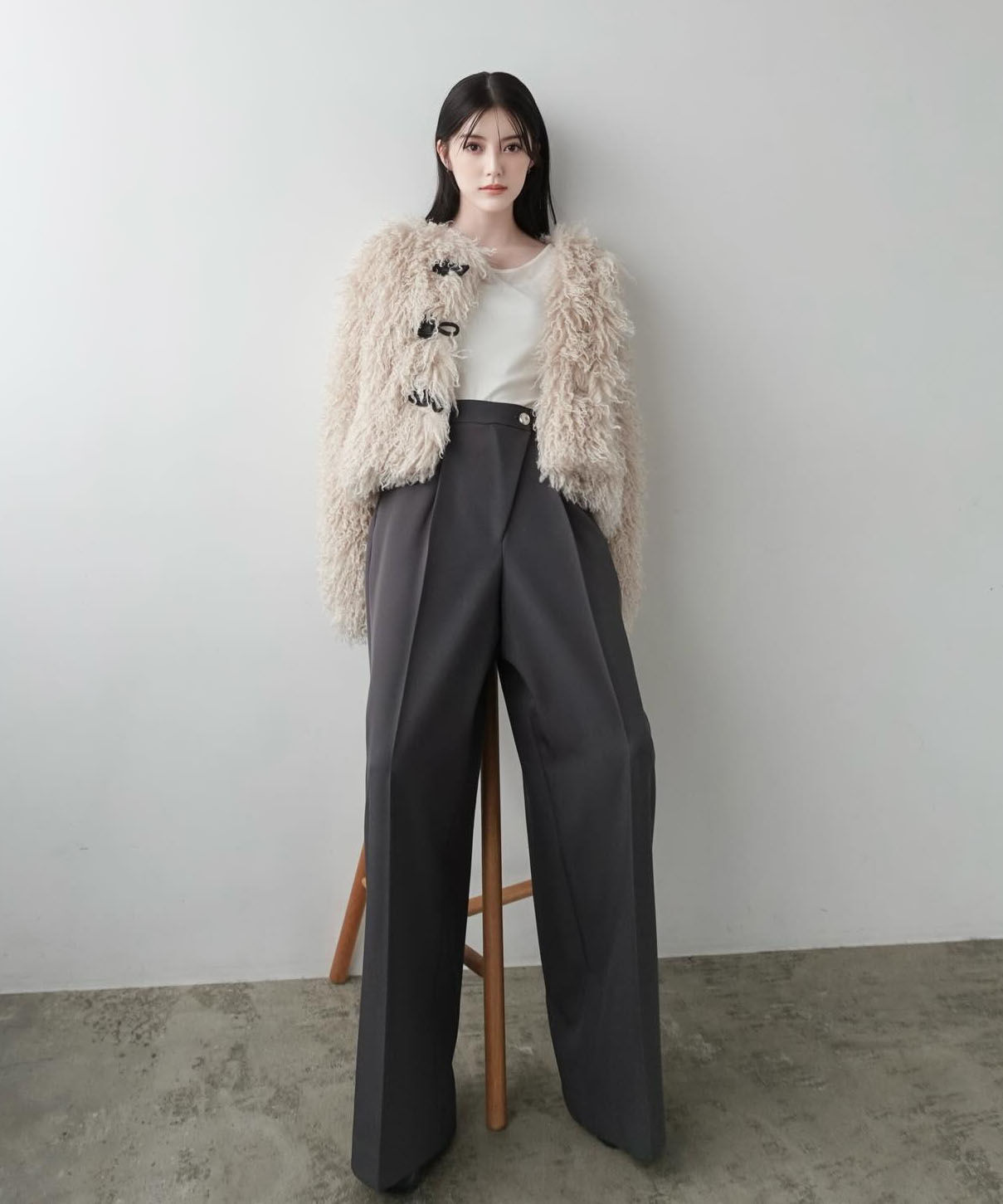 PROPORTION BODY DRESSING「ハイウエストラップパンツ　25AW」|その他|チャコール2