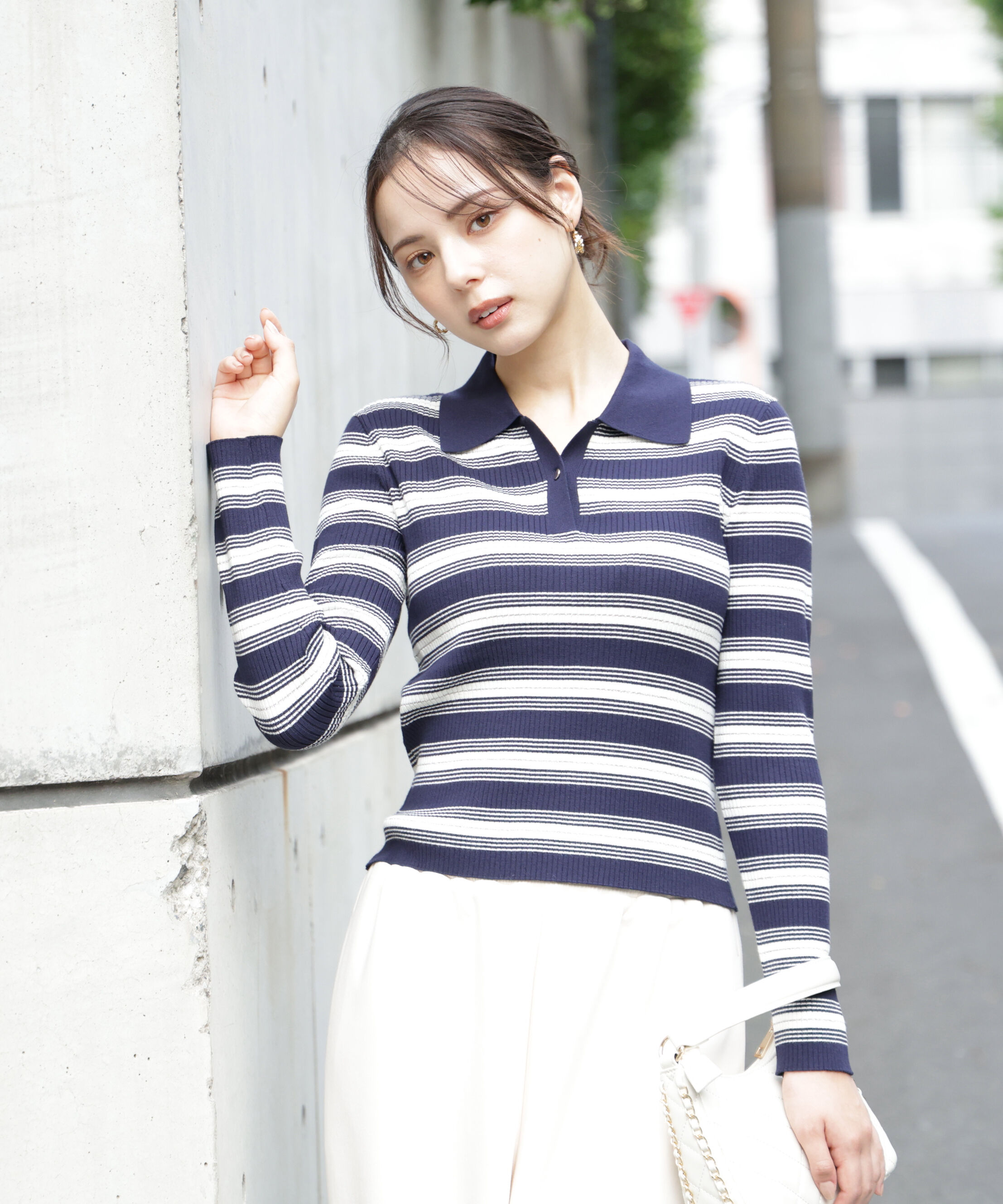 PROPORTION BODY DRESSING「ポロボーダーニット　25AW」|ニット・セーター|
