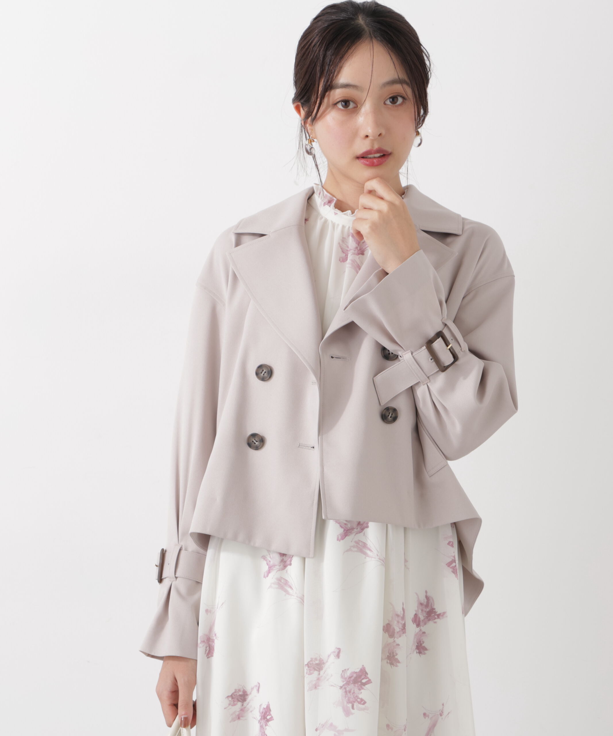PROPORTION BODY DRESSING「＜防シワ/花粉リリース＞ショートトレンチコート」|ブルゾン・スタジャン|