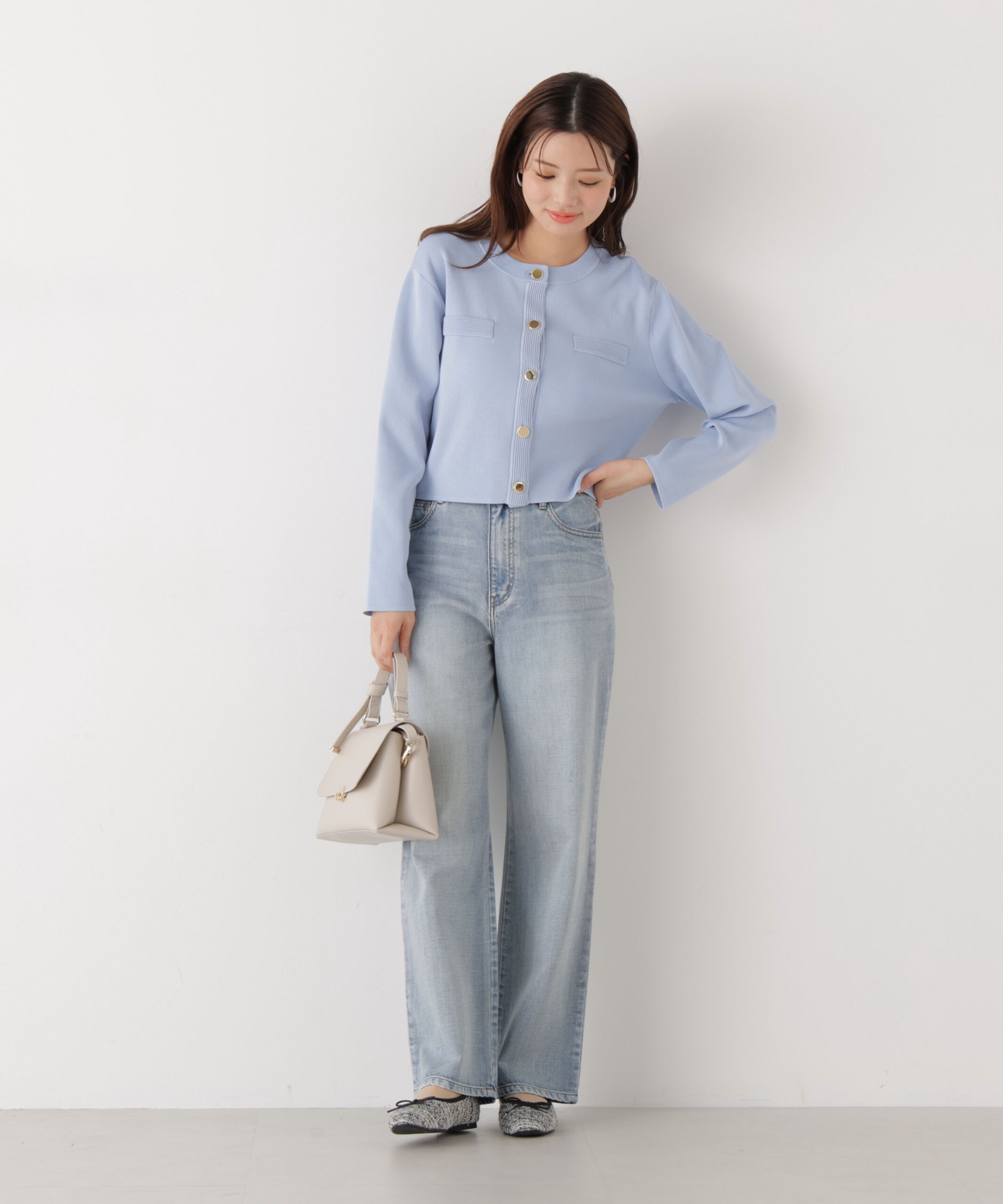 PROPORTION BODY DRESSING「〈a/mie〉シルク混ニットカーディガン　26SS」|ニット・セーター|