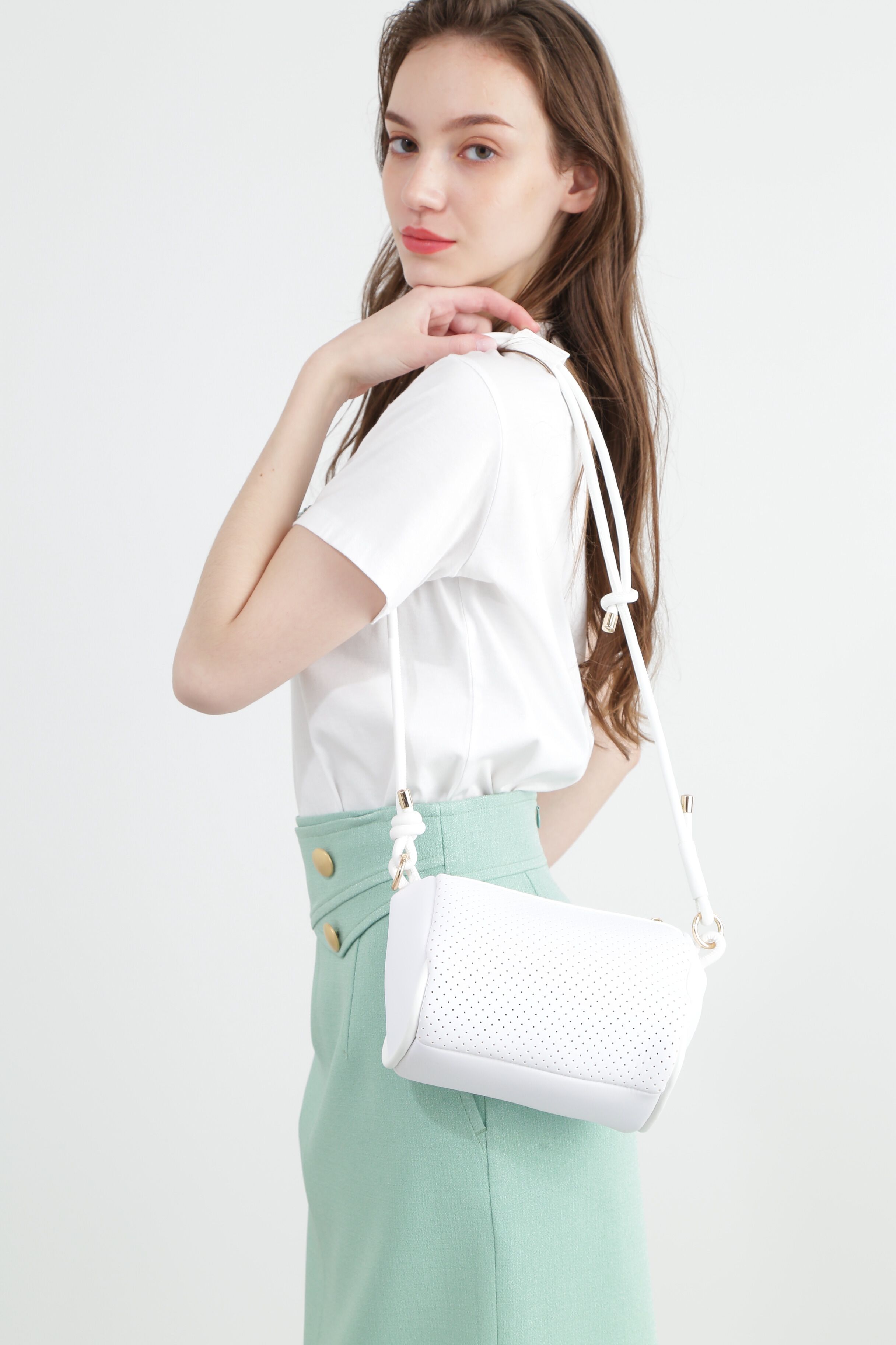  「パンチングショルダーバック」|その他|ホワイト