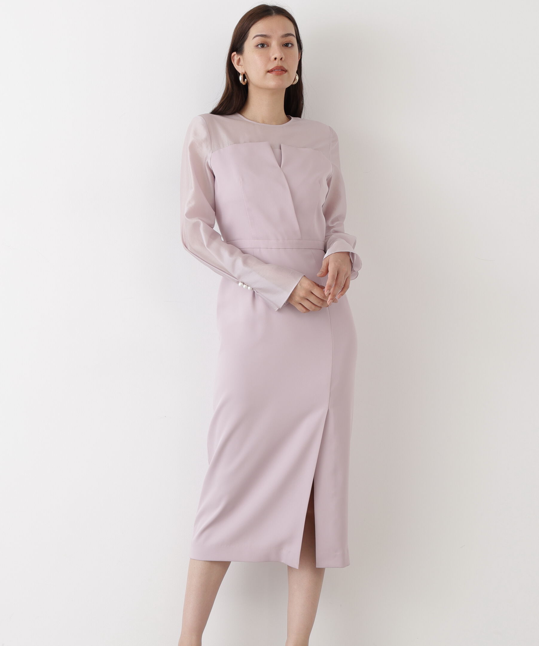  「◆パールスリーブドッキングワンピース」|ワンピース|ライラック2