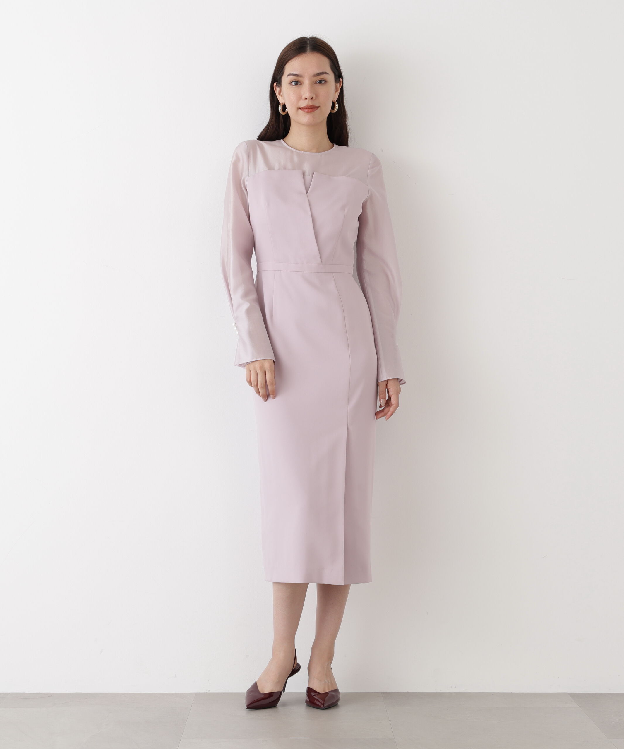  「◆パールスリーブドッキングワンピース」|ワンピース|