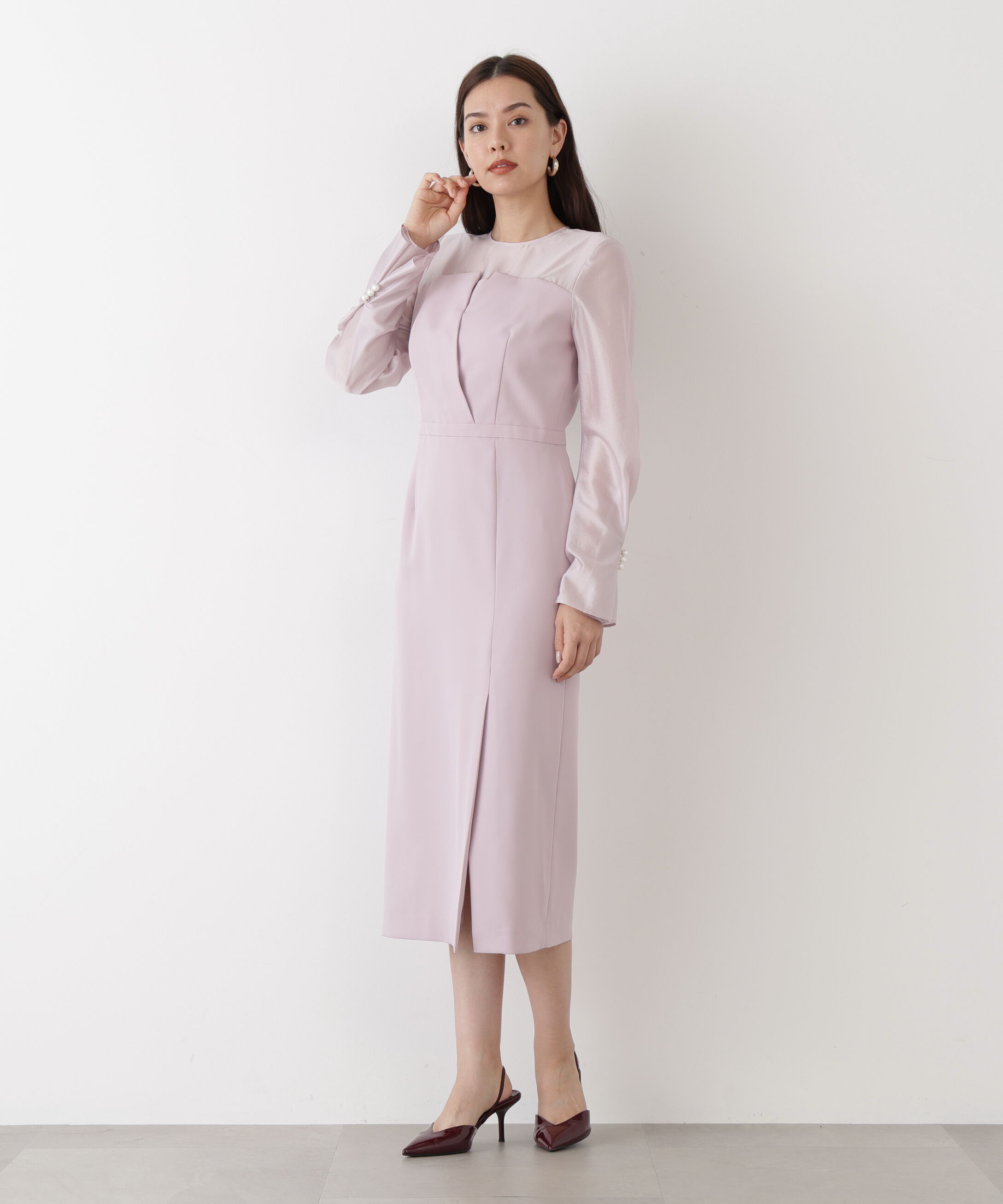  「◆パールスリーブドッキングワンピース」|ワンピース|