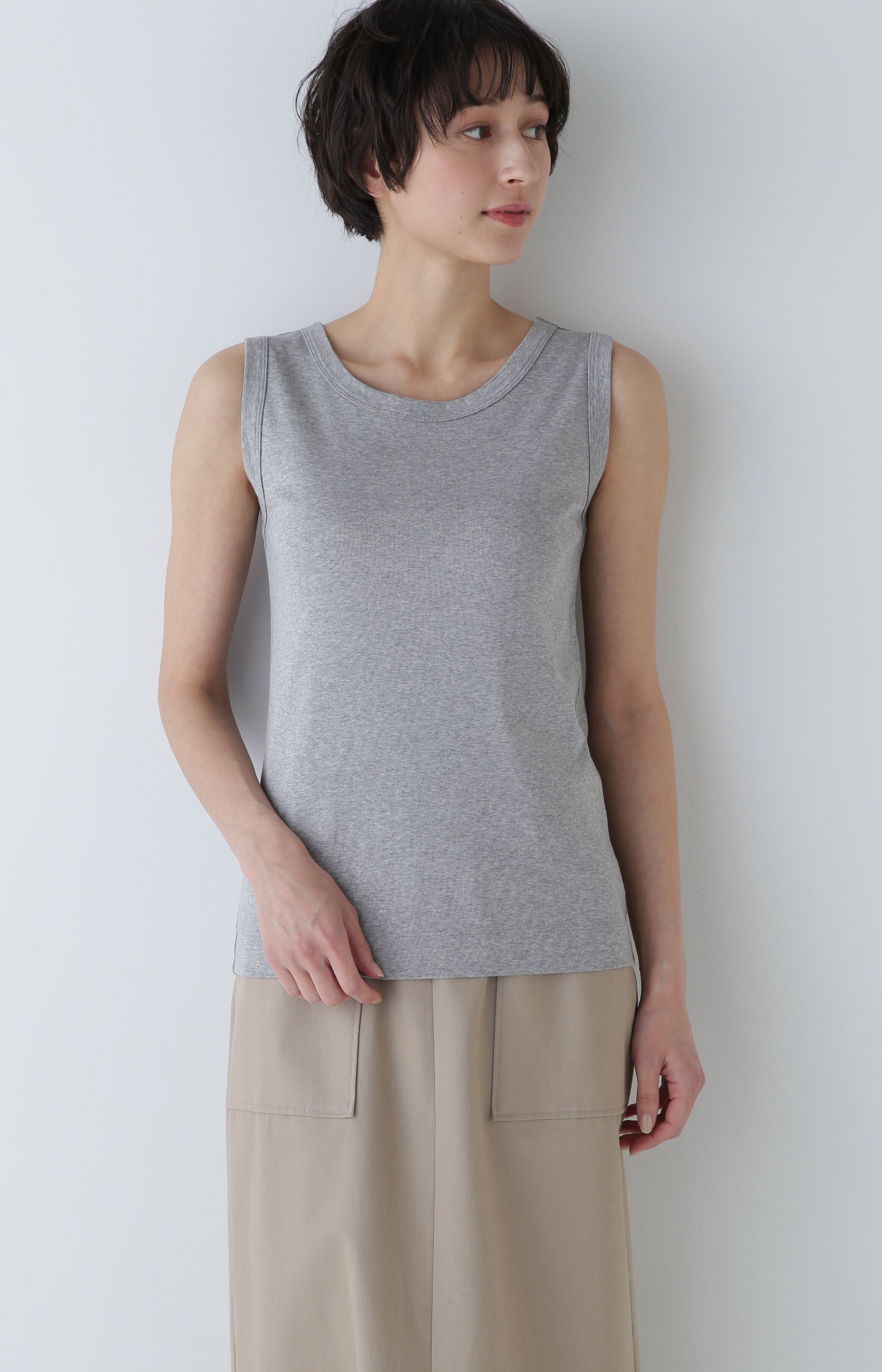  「◆オーガニックコットンタンクトップ」|Tシャツ・カットソー|TOPグレー