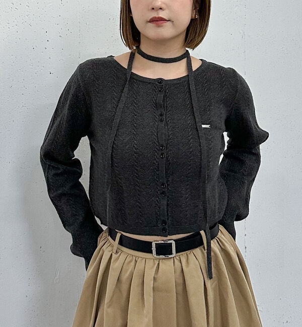 archives「チョーカー付ハリヌキニットカーディガン」|カーディガン|