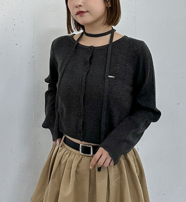 archives「チョーカー付ハリヌキニットカーディガン」|カーディガン|