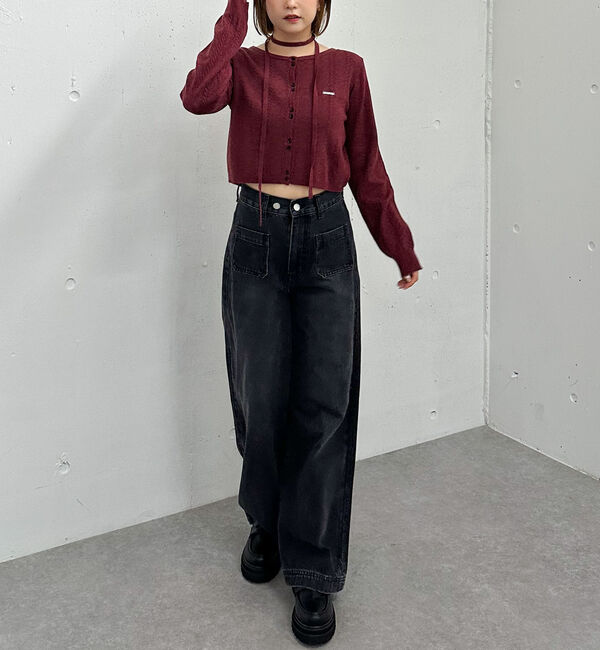 archives「チョーカー付ハリヌキニットカーディガン」|カーディガン|