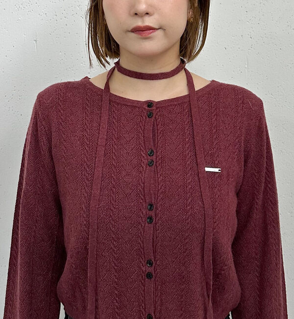 archives「チョーカー付ハリヌキニットカーディガン」|カーディガン|