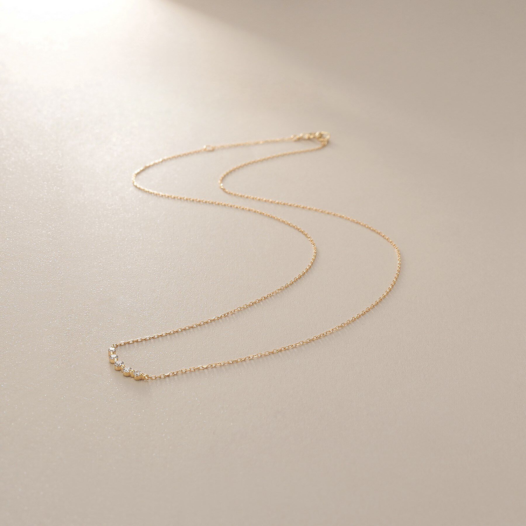 COCOSHNIK「K18ダイヤモンド グラデーション5石 ネックレス」|ネックレス|