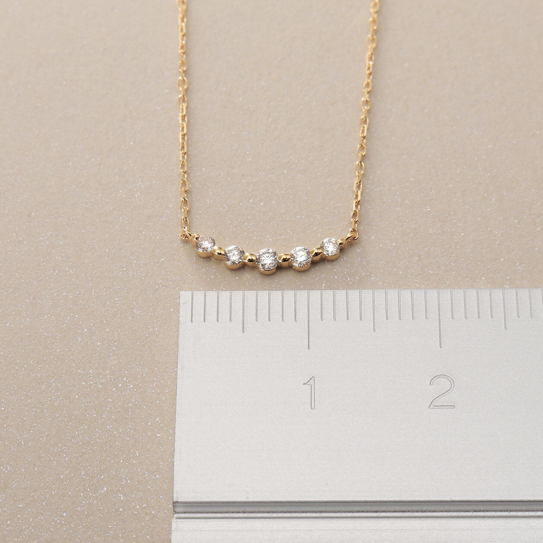 COCOSHNIK「K18ダイヤモンド グラデーション5石 ネックレス」|ネックレス|