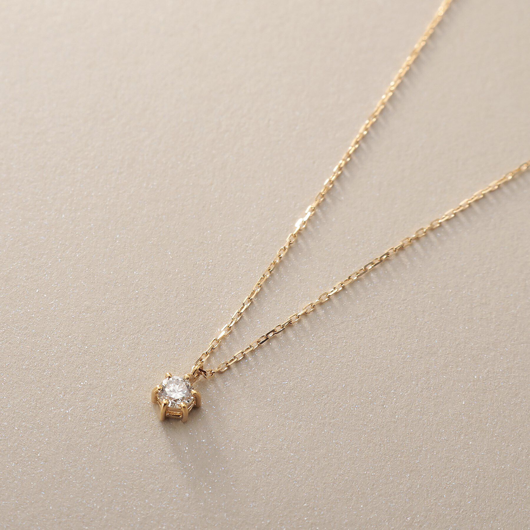 COCOSHNIK「K18ダイヤモンド 6本爪 ネックレス（大）」|ネックレス|