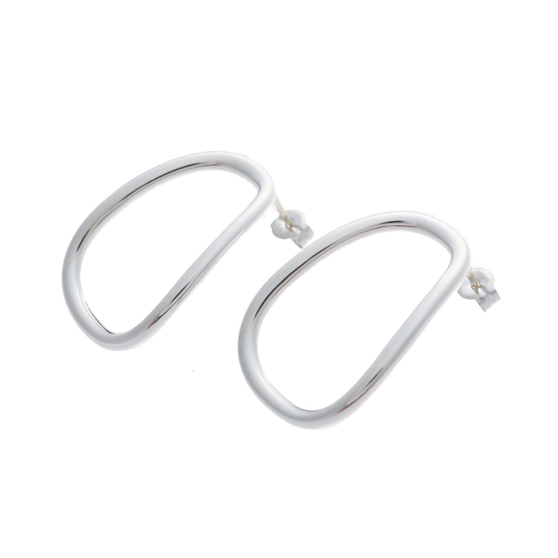 COCOSHNIK「シルバー トラペーズ スタッズピアス」|ピアス|