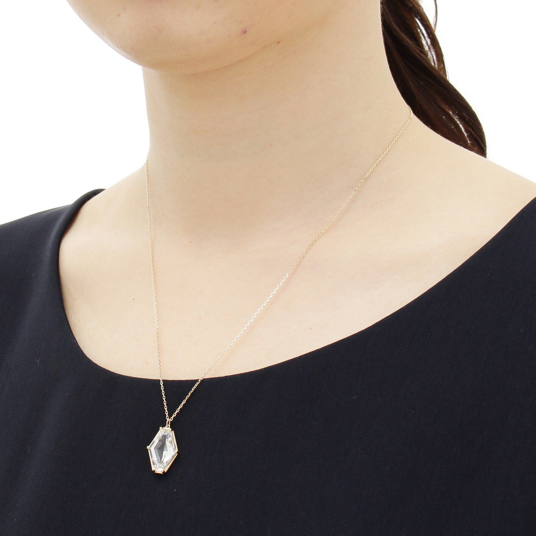 COCOSHNIK「K10ホワイトトパーズ ヘキサゴンカット　ネックレス」|ネックレス|