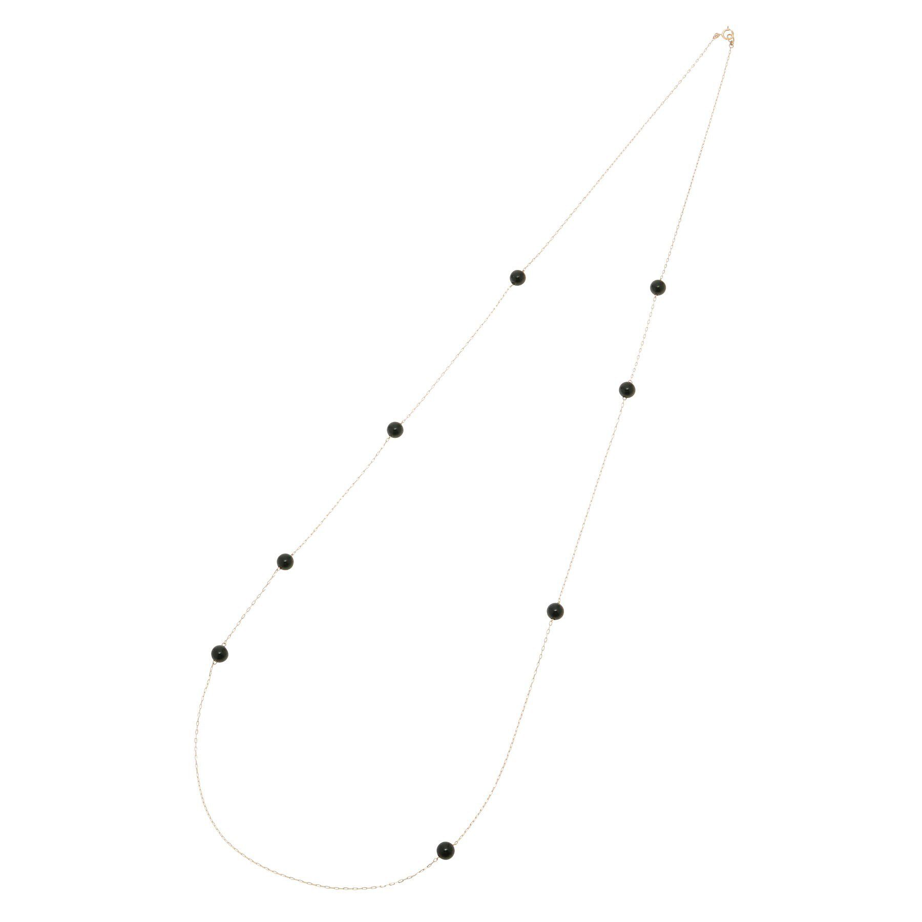 COCOSHNIK「K10カラーストーン（オニキス） ステーションネックレス」|ネックレス|