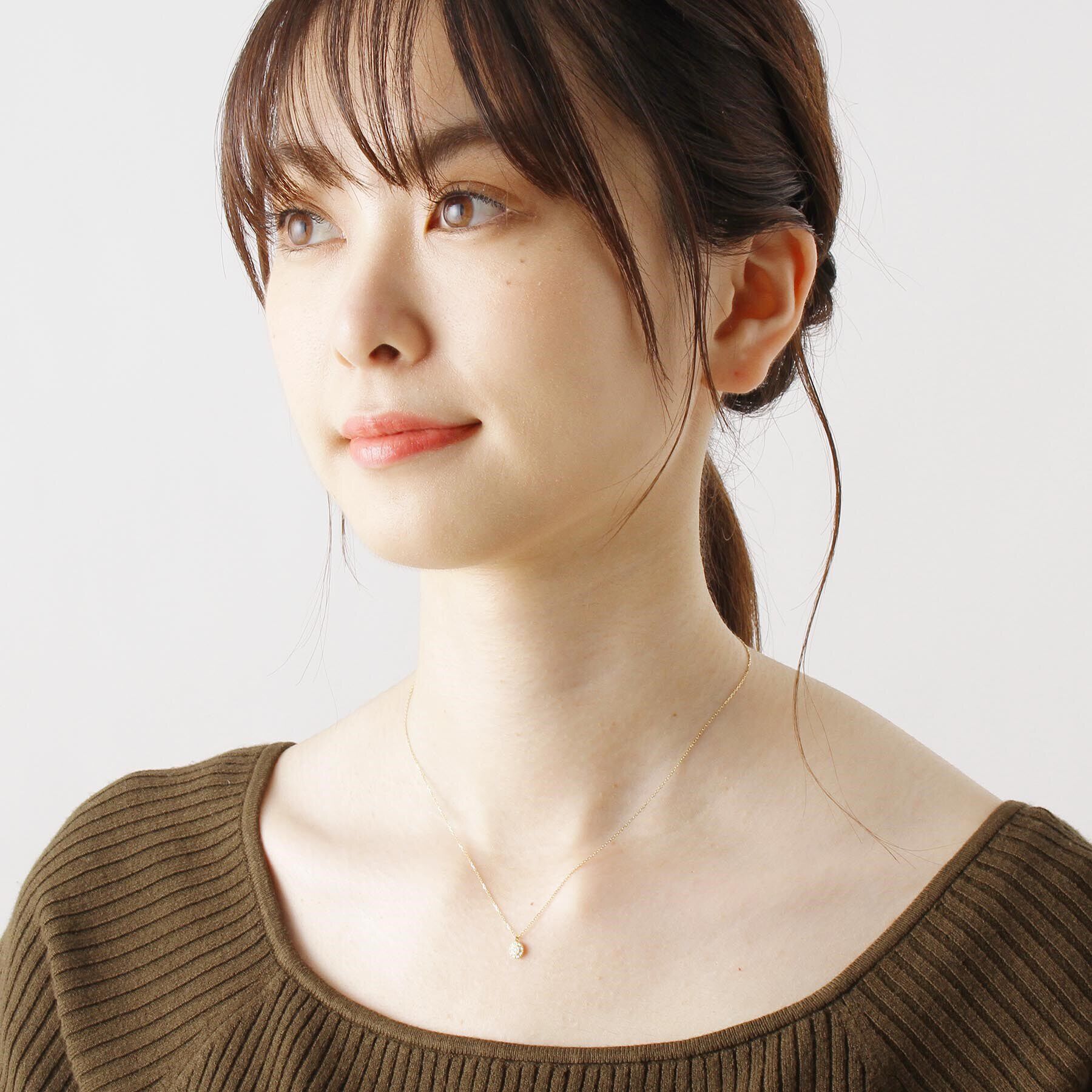 COCOSHNIK「K18ダイヤモンド クラスター取巻きネックレス 小」|ネックレス|