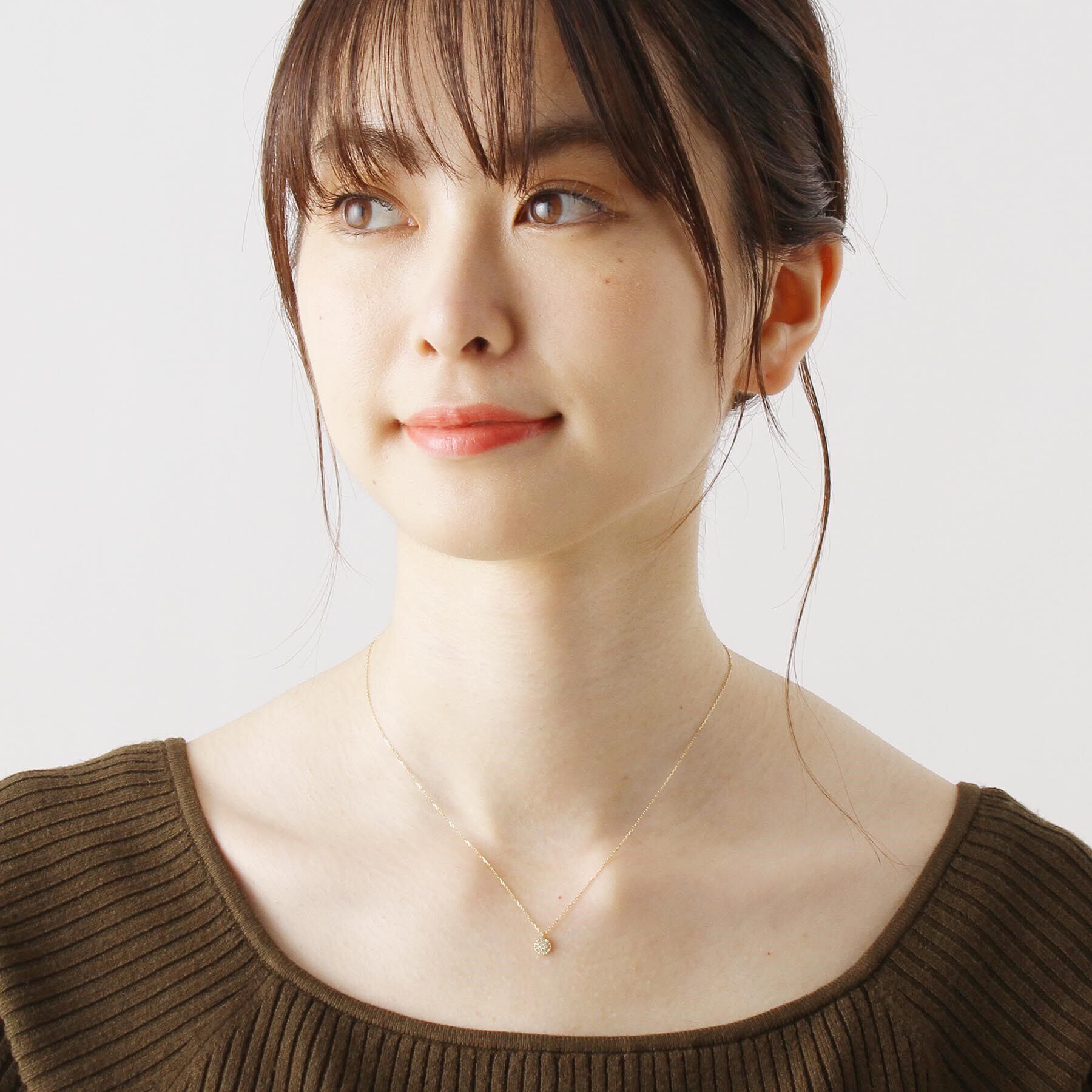 COCOSHNIK「K18ダイヤモンド クラスター取巻きネックレス 小」|ネックレス|