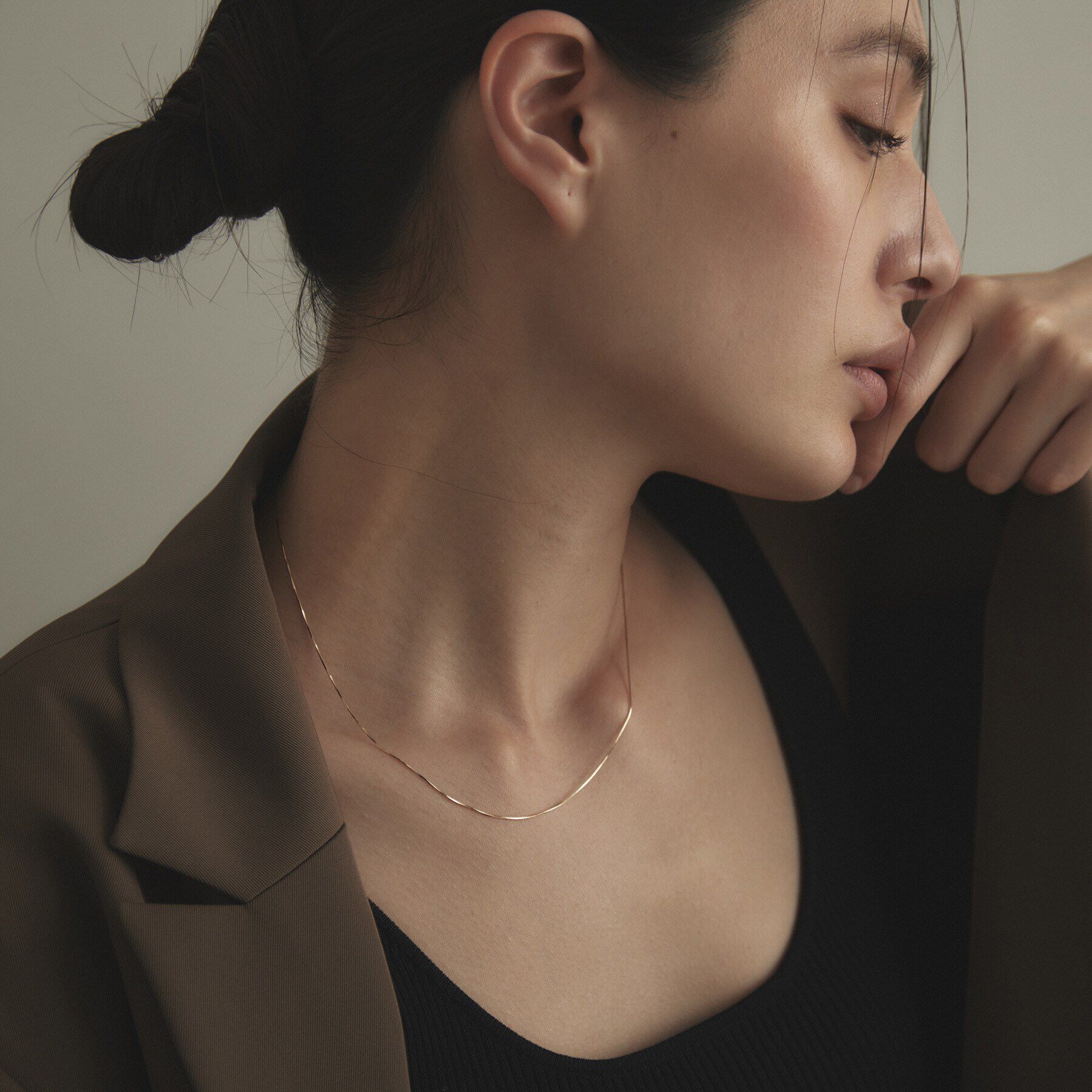 COCOSHNIK「K10コンパクトチェーン ネックレス」|ネックレス|