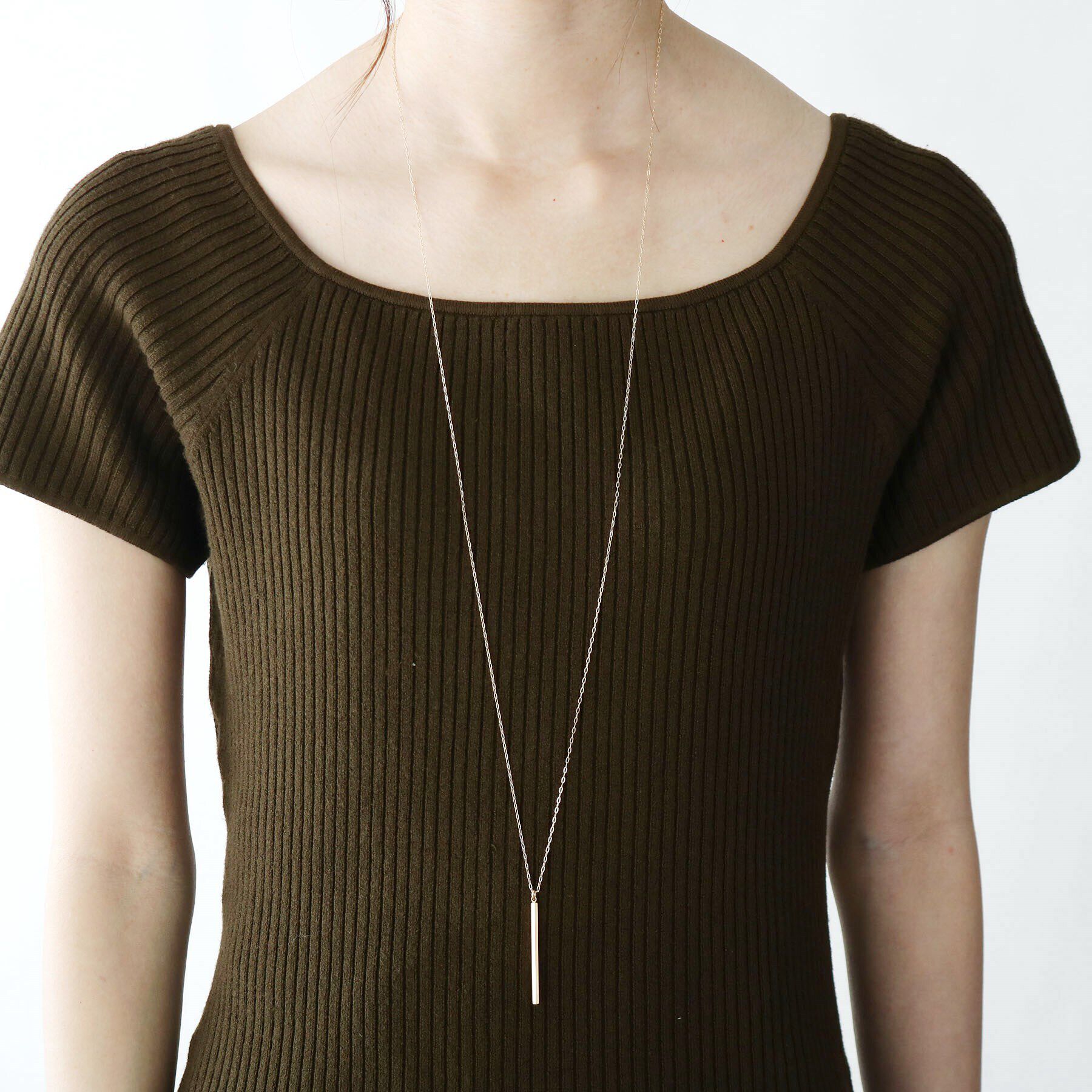 COCOSHNIK「K10ヘキサゴナルバー ネックレス大」|ネックレス|