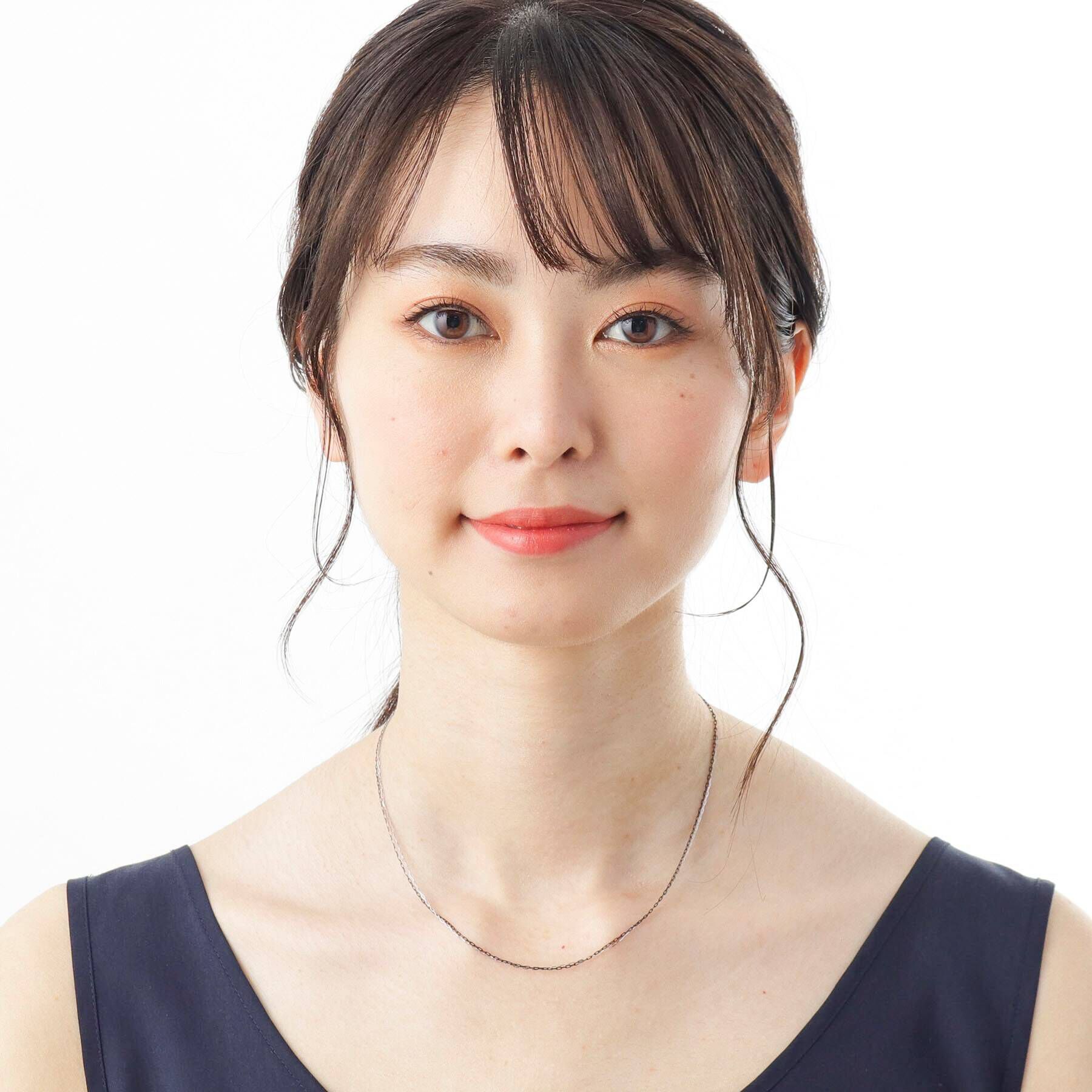 COCOSHNIK「K10ロング角アズキチェーン 2連ネックレス（WG&times;BG）」|ネックレス|