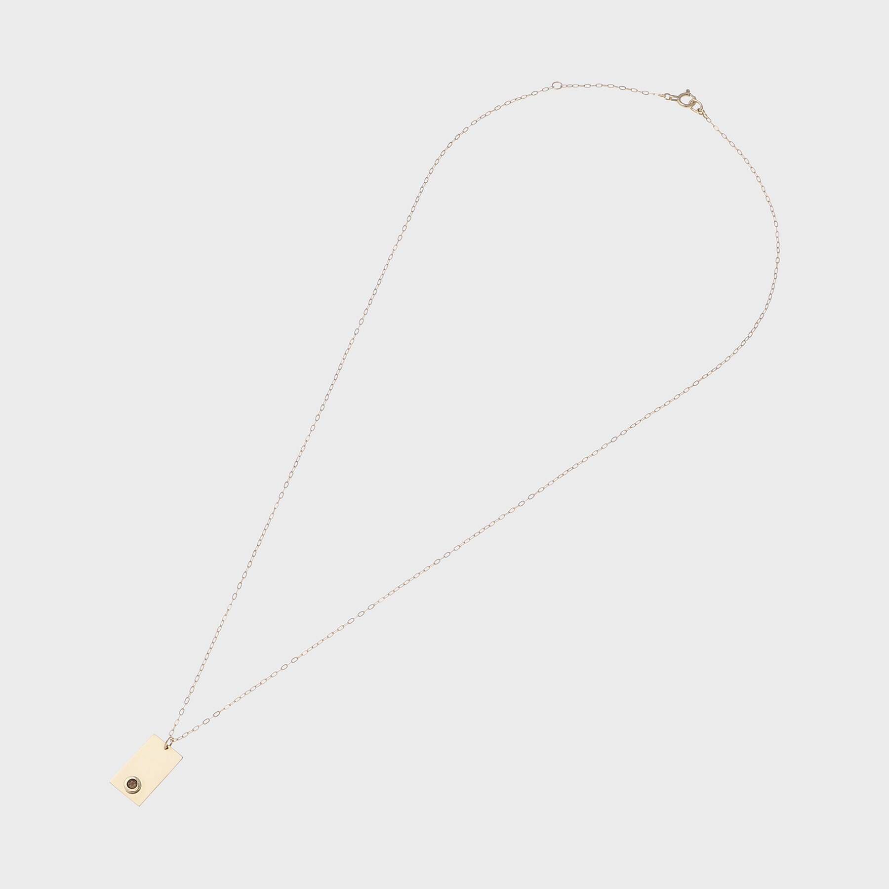 COCOSHNIK「カラーストーン（スモーキークォーツ）スクエアプレート　ネックレス」|ネックレス|