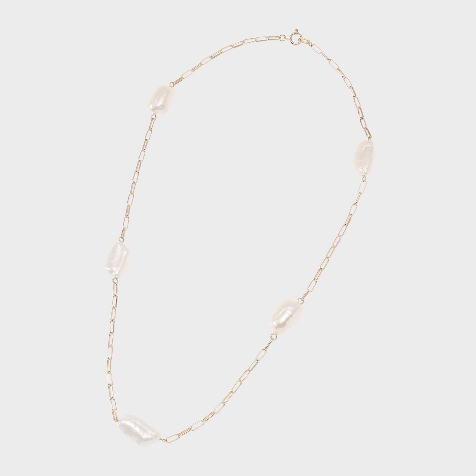 COCOSHNIK「K10バロック淡水パール ステーション ネックレス」|ネックレス|