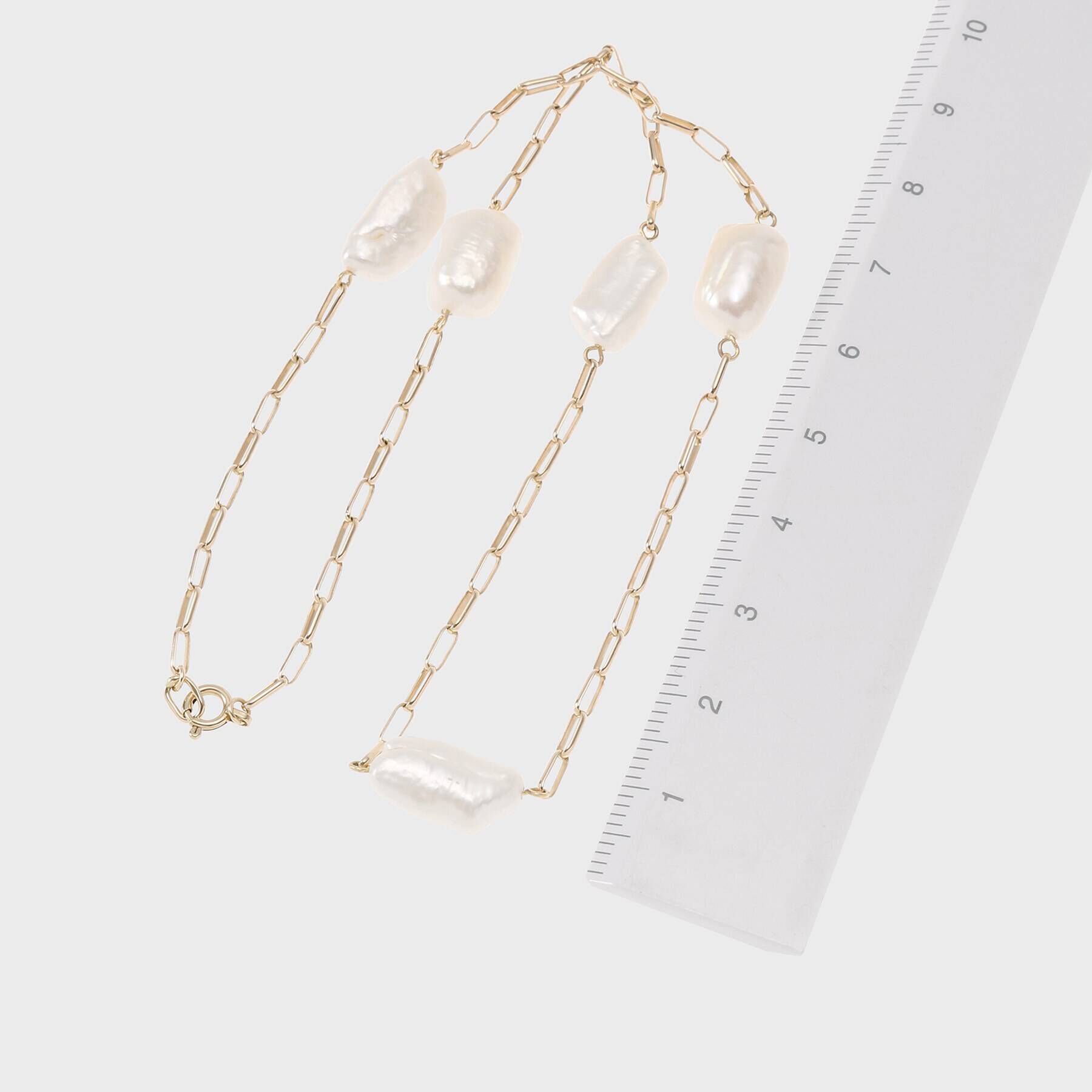 COCOSHNIK「K10バロック淡水パール ステーション ネックレス」|ネックレス|