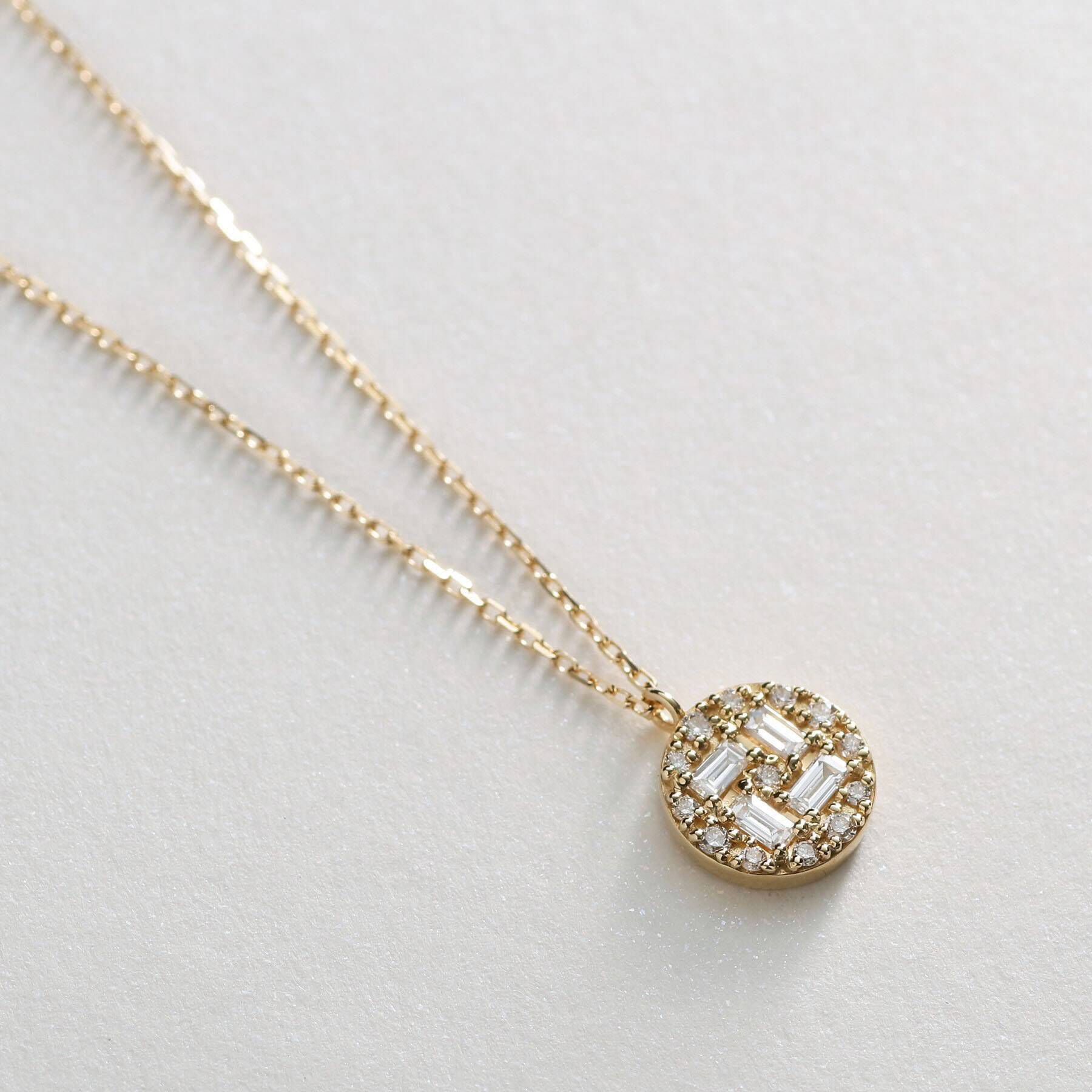 COCOSHNIK「K18ダイヤモンド コンビネーションパヴェ ラウンドネックレス」|ネックレス|