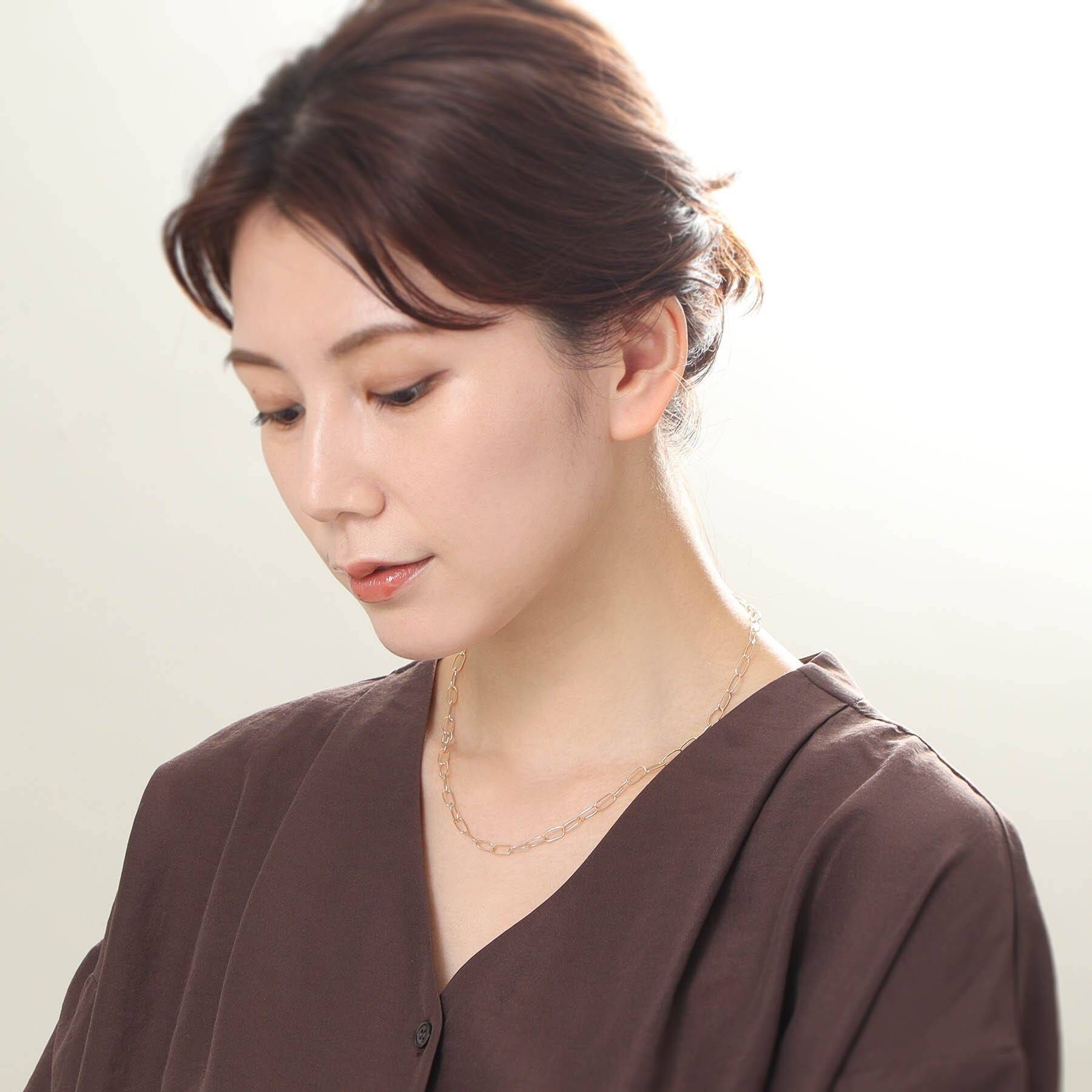 COCOSHNIK「K10オーバルリンクチェーン ネックレス」|ネックレス|