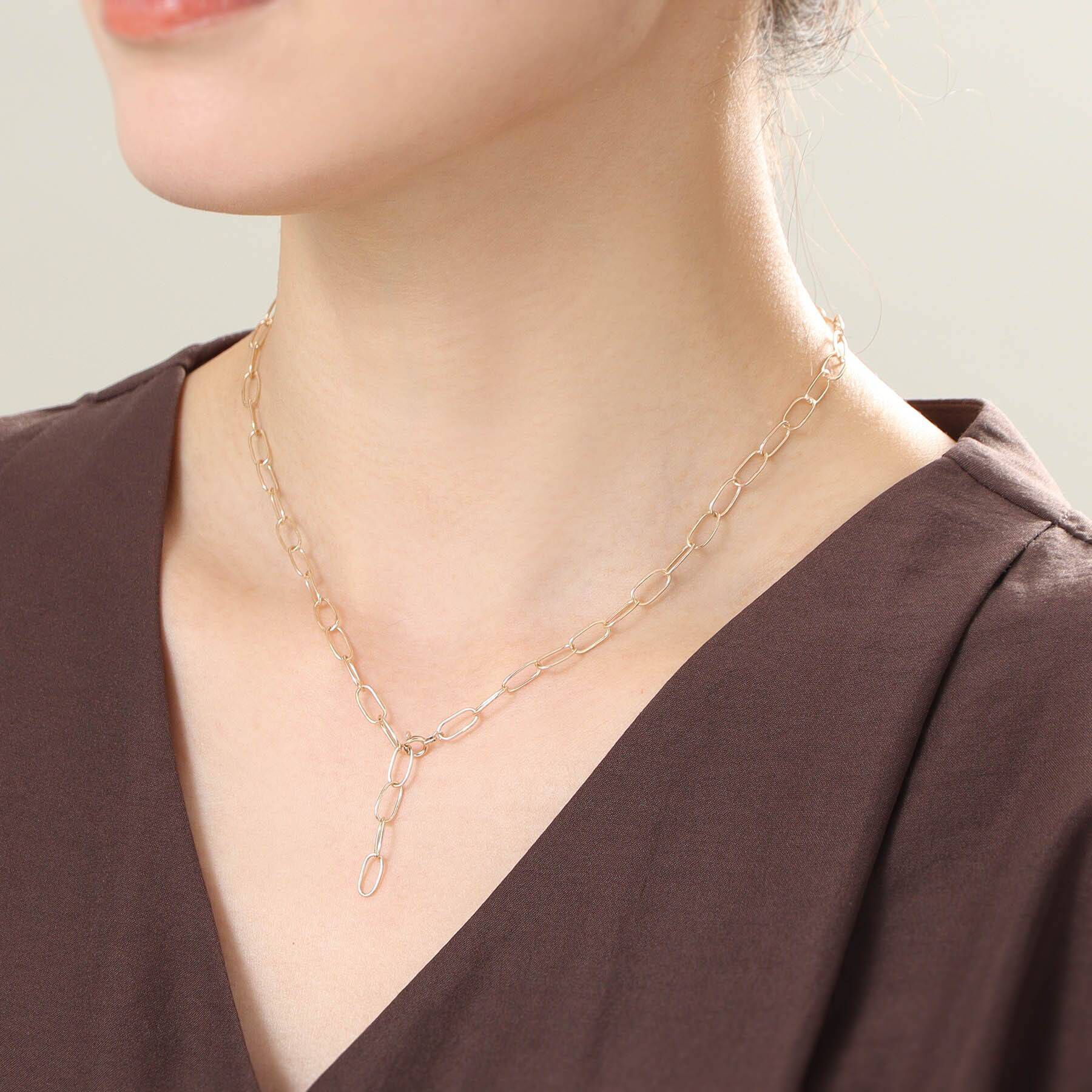 COCOSHNIK「K10オーバルリンクチェーン ネックレス」|ネックレス|