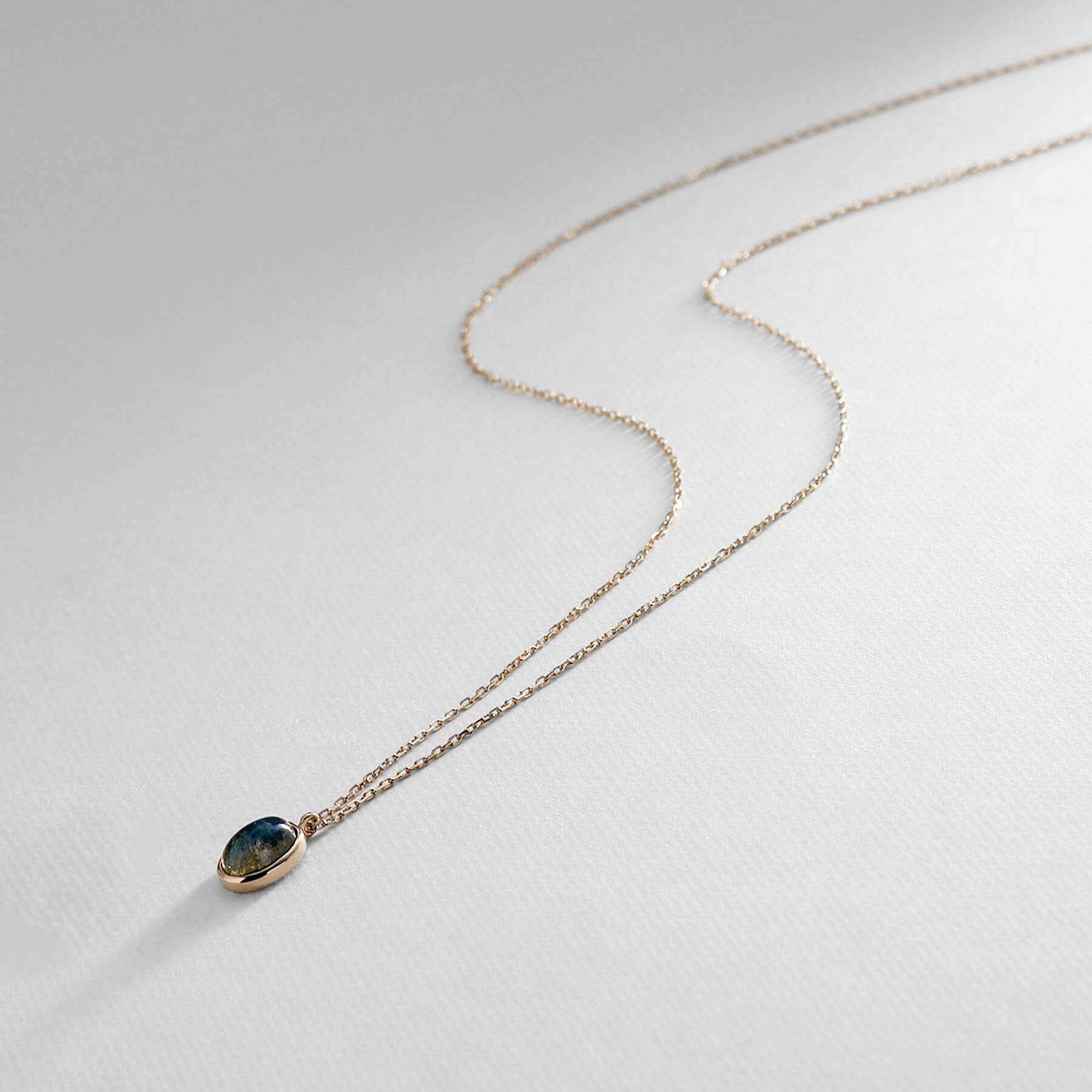 COCOSHNIK「【WEB限定】K10ラブラドライト ネックレス」|ネックレス|