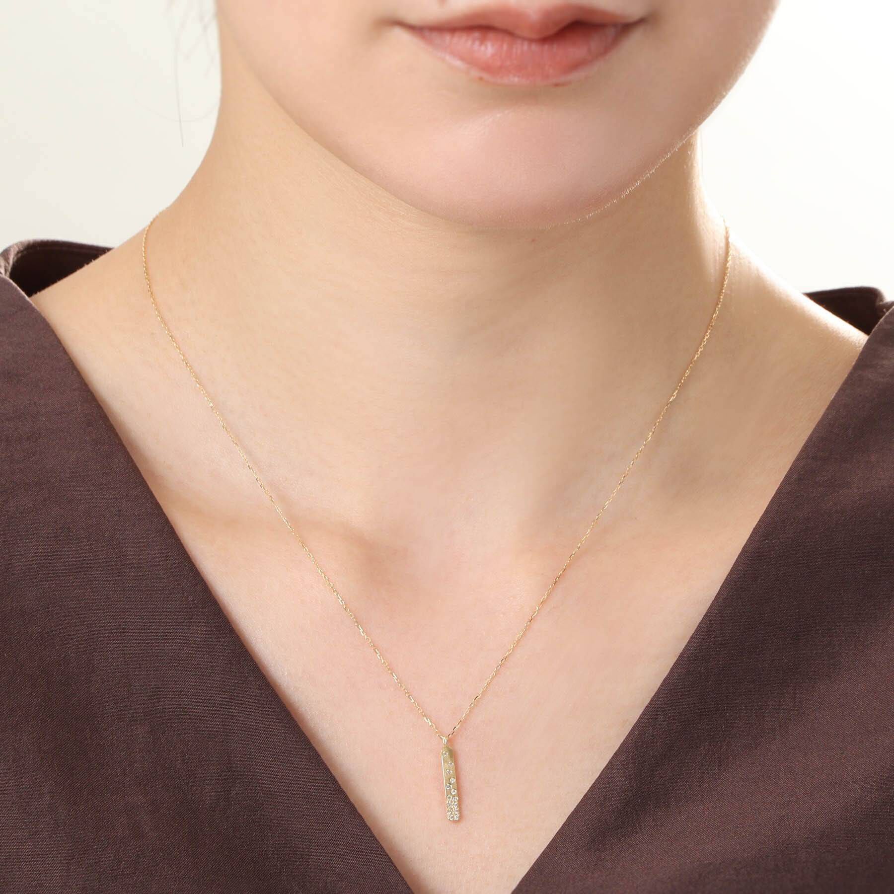 COCOSHNIK「K18ダイヤモンド アラシパヴェ バーネックレス」|ネックレス|