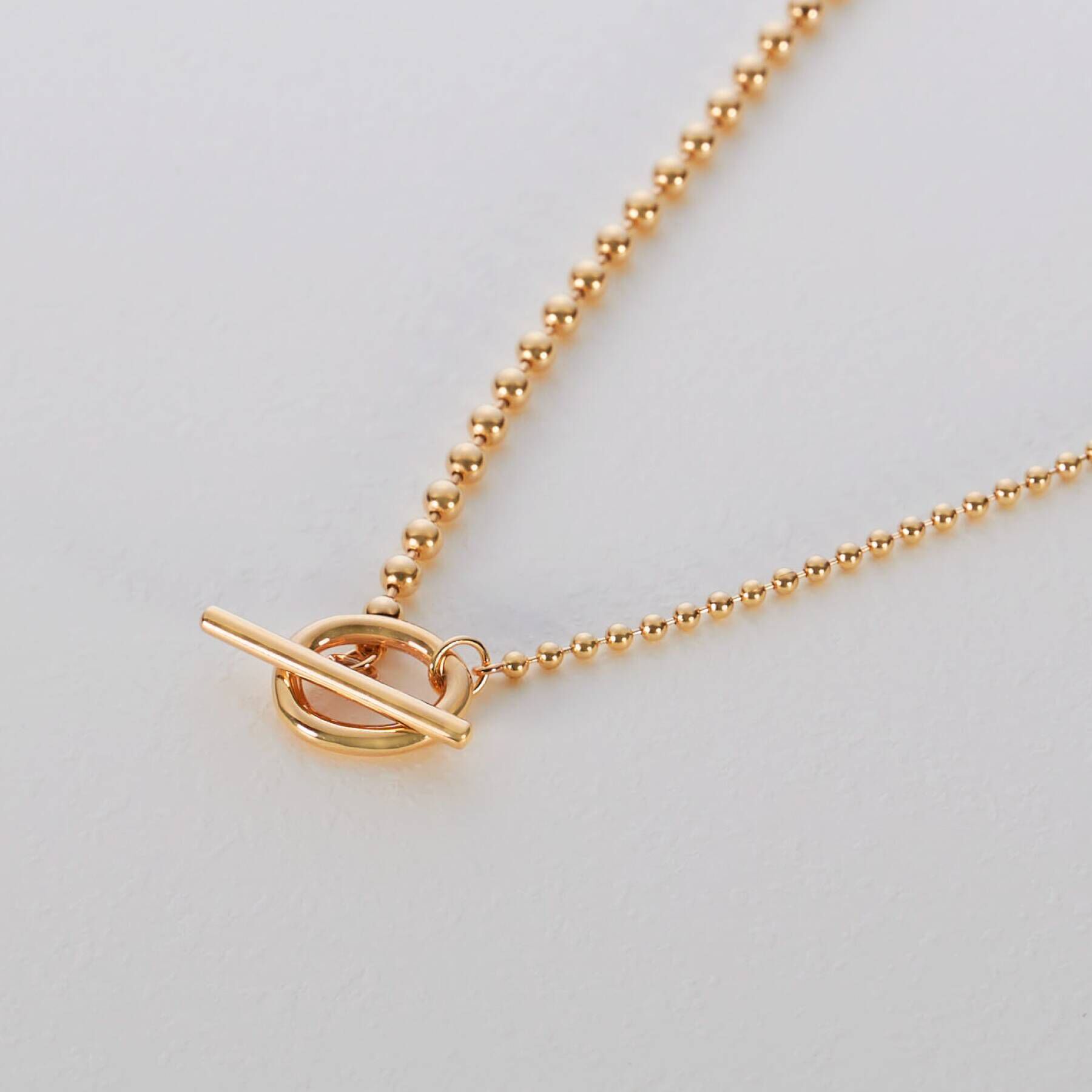 COCOSHNIK「K10ボール&times;PCチェーン セパレートマンテルネックレス」|ネックレス|