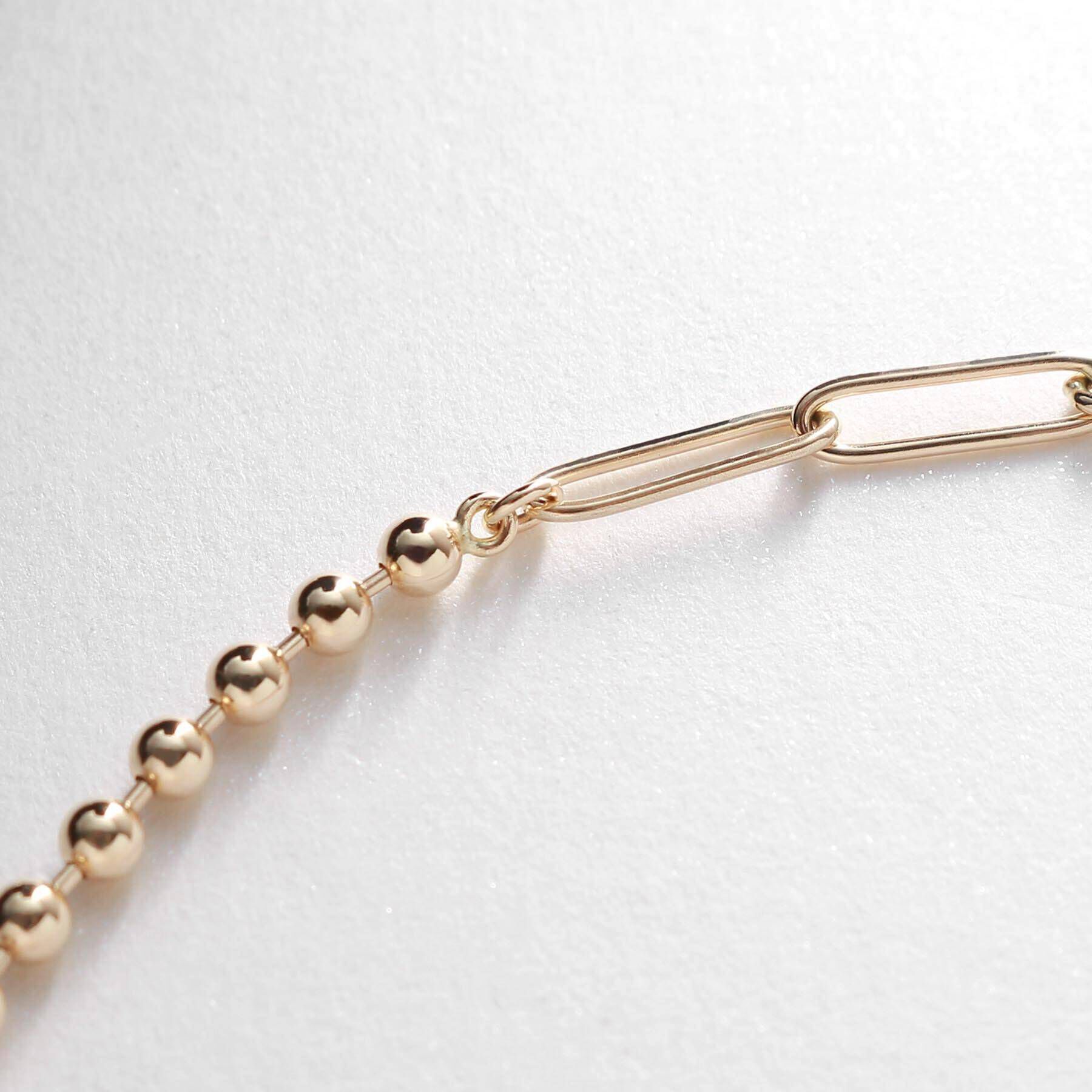 COCOSHNIK「K10ボール&times;PCチェーン セパレートマンテルネックレス」|ネックレス|