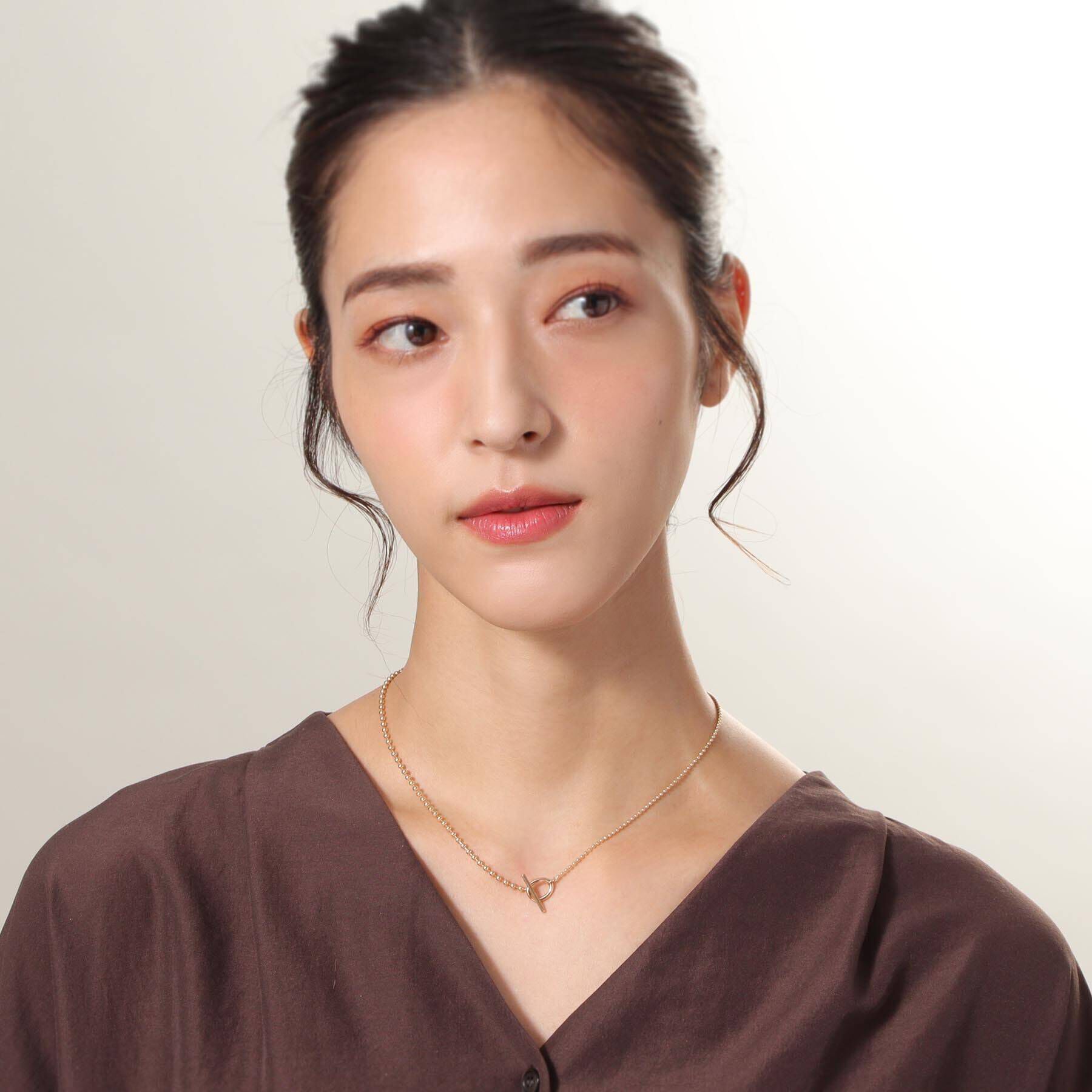 COCOSHNIK「K10ボール&times;PCチェーン セパレートマンテルネックレス」|ネックレス|