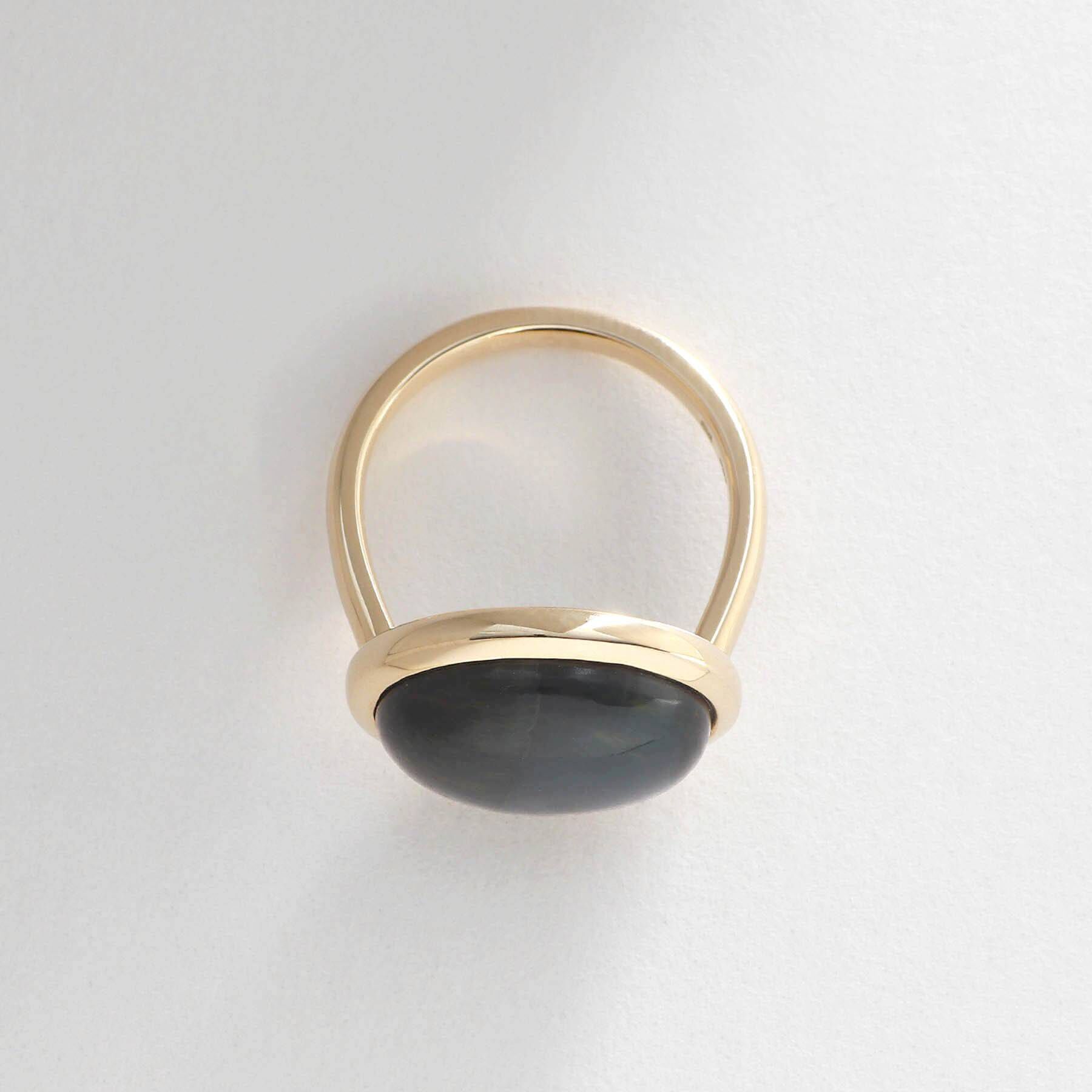 COCOSHNIK「K10ブルータイガーアイ オーバルカボション リング」|リング|